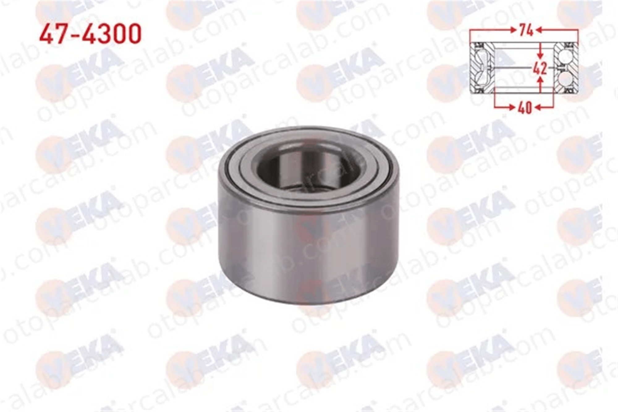 VEKA 47-4300 Teker Rulmanı Ön Sağ veya Sol TOYOTA HILUX VIII Pick-up LAND CRUISER PRADO 90080 36087