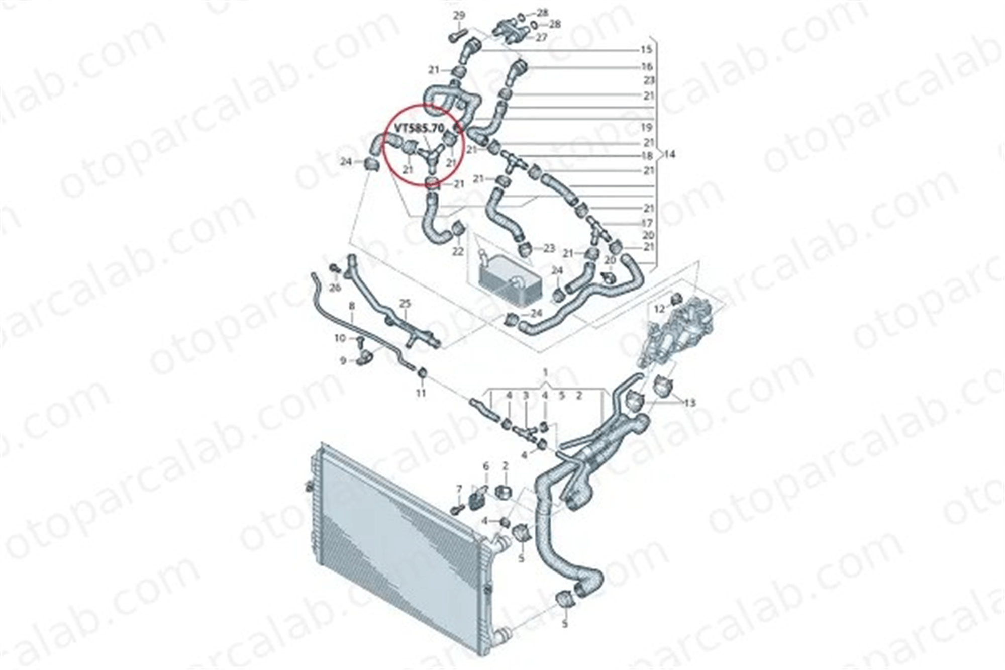 VOLKSWAGEN ORJINAL 7E0121113B Termostat VW TRANSPORTER T5 Minibüs/Otobüs TRANSPORTER T5 Panelvan/Van 7E0121113B 7E0121113A