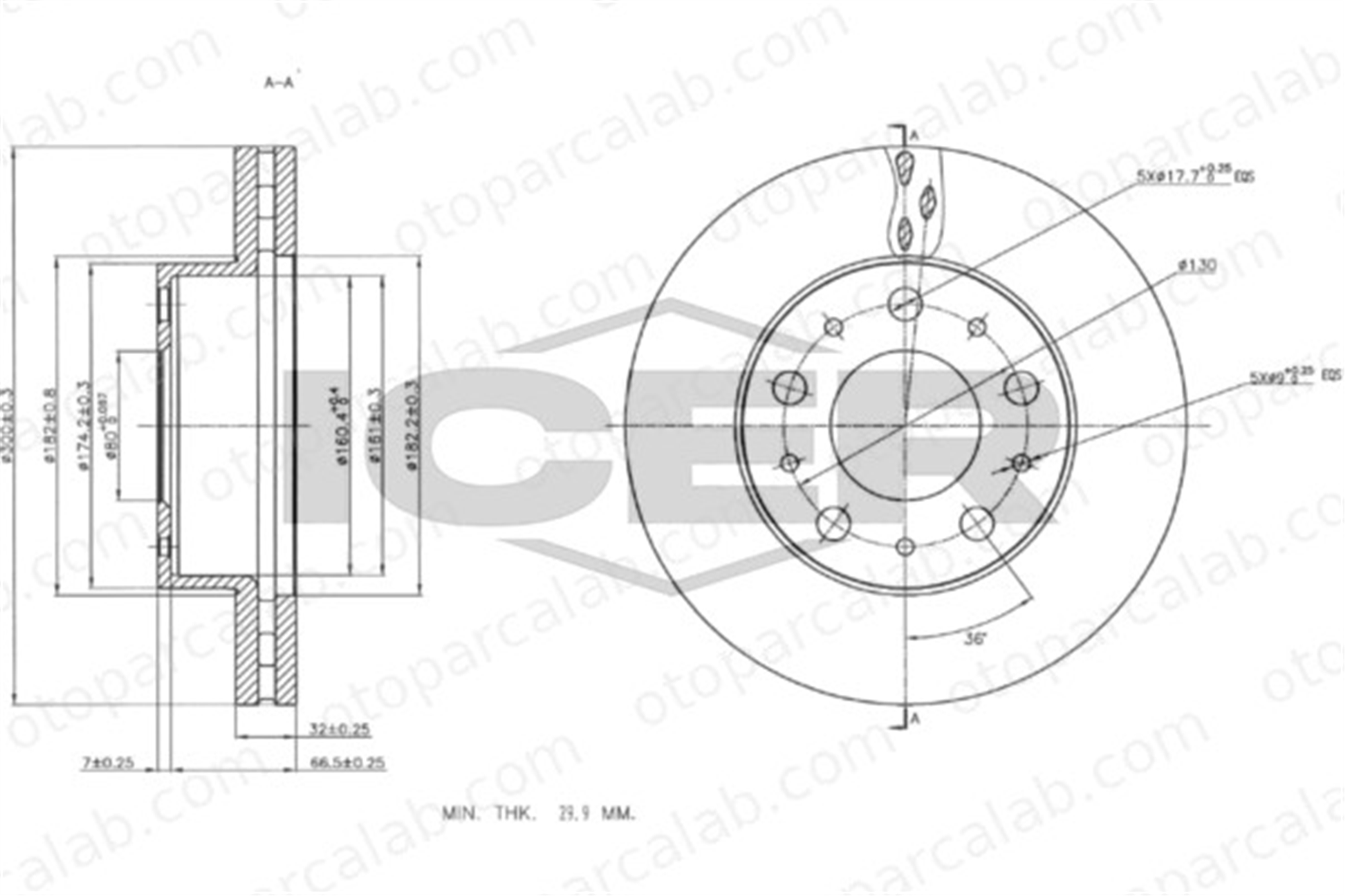 WALBURG WBD1025 Fren Disk Ayna Ön Sağ ve Sol CITROËN JUMPER Panelvan/Van JUMPER Platform şasi 1612435380 1607872380