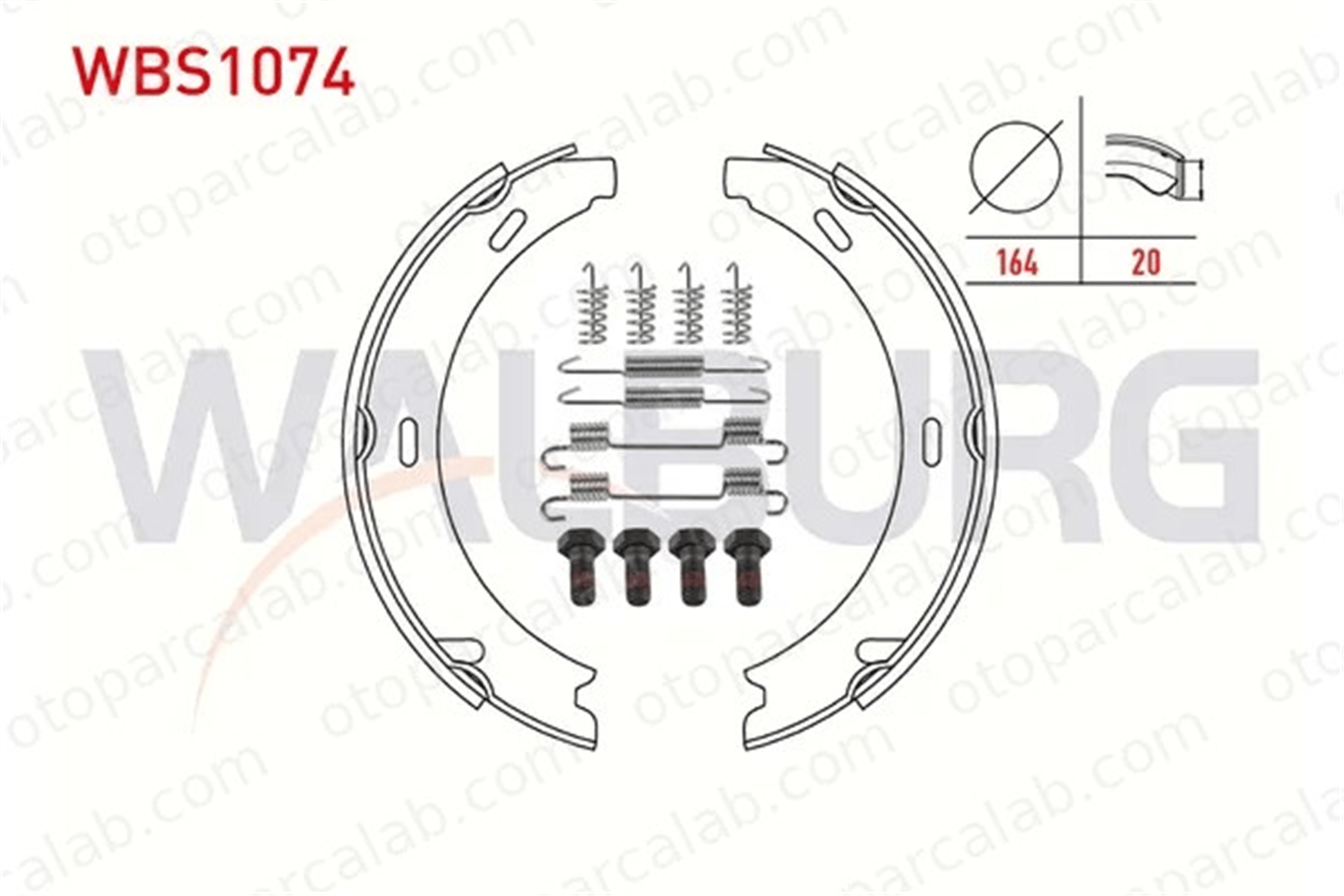 WALBURG WBS1074 El Fren Balatası MERCEDES-BENZ 124 Sedan E-SERISI 1244200220 1244200520