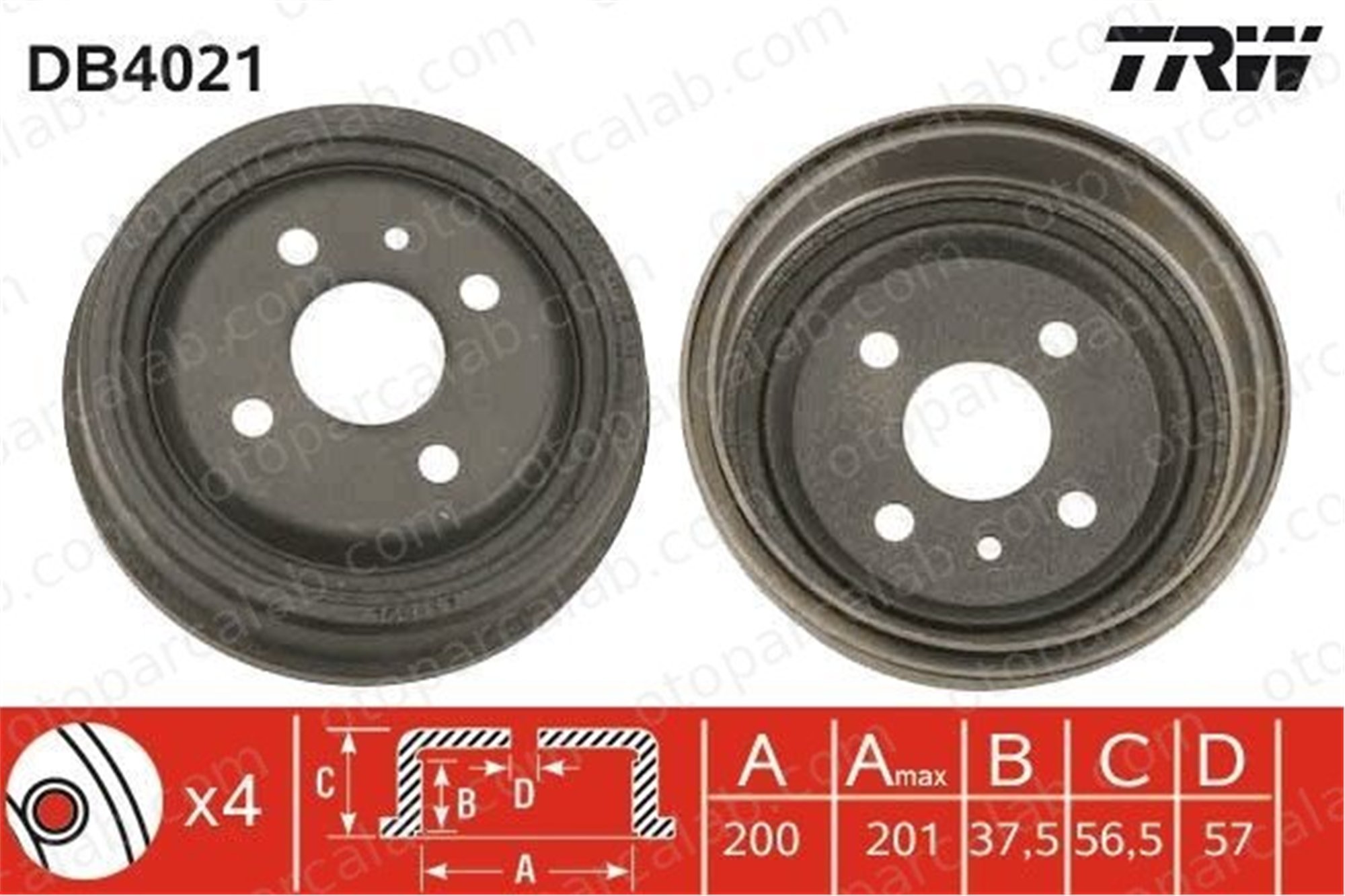 WALBURG WDR1035 Kampana Arka Sağ veya Sol OPEL KADETT E Hatchback KADETT E 568053 568058