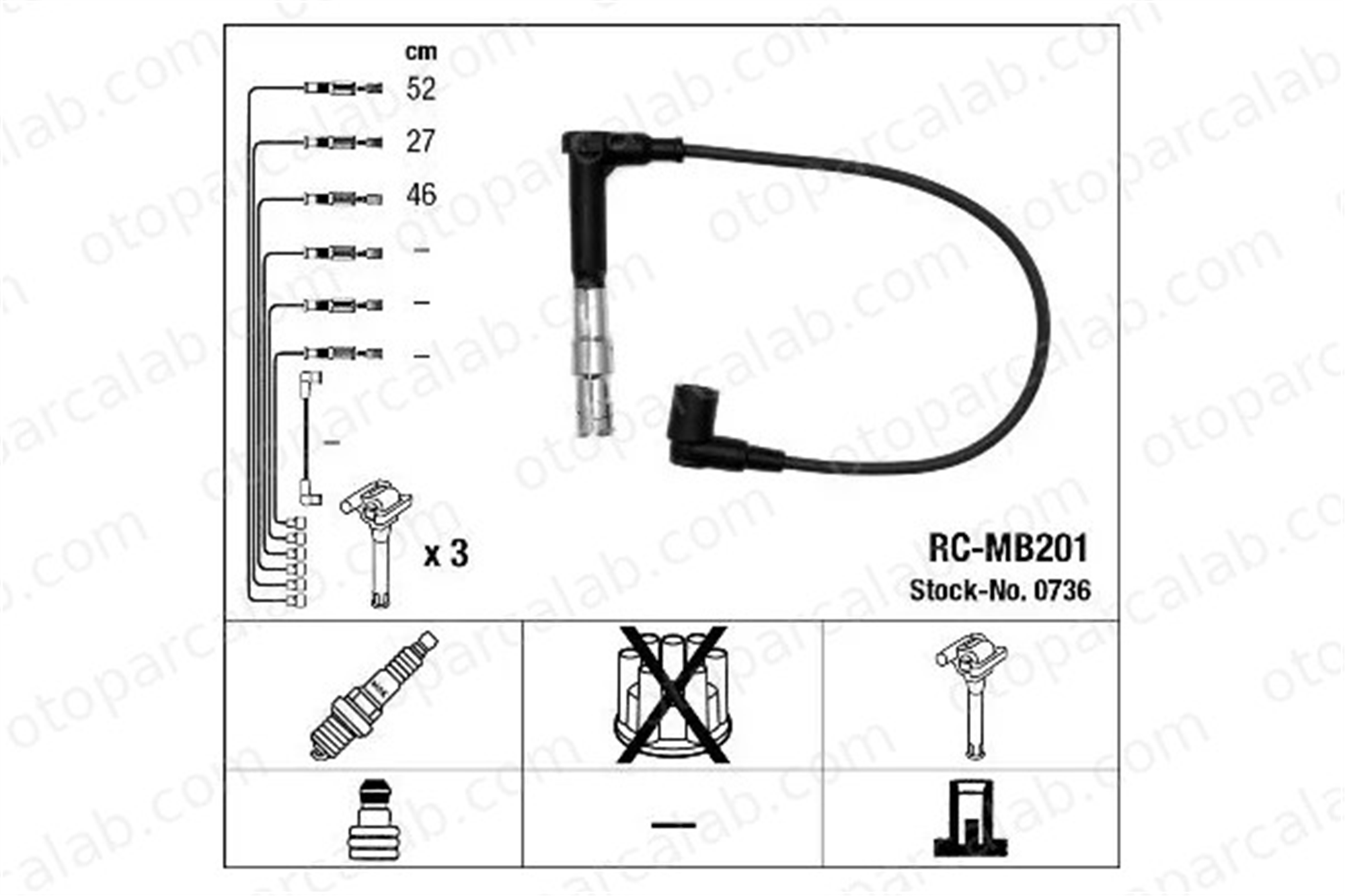 WENDERPARTS MA0300890641 Buji Kablosu MERCEDES-BENZ E-SERISI E-SERISI T-Model 0300890641 ZEF641 NGK