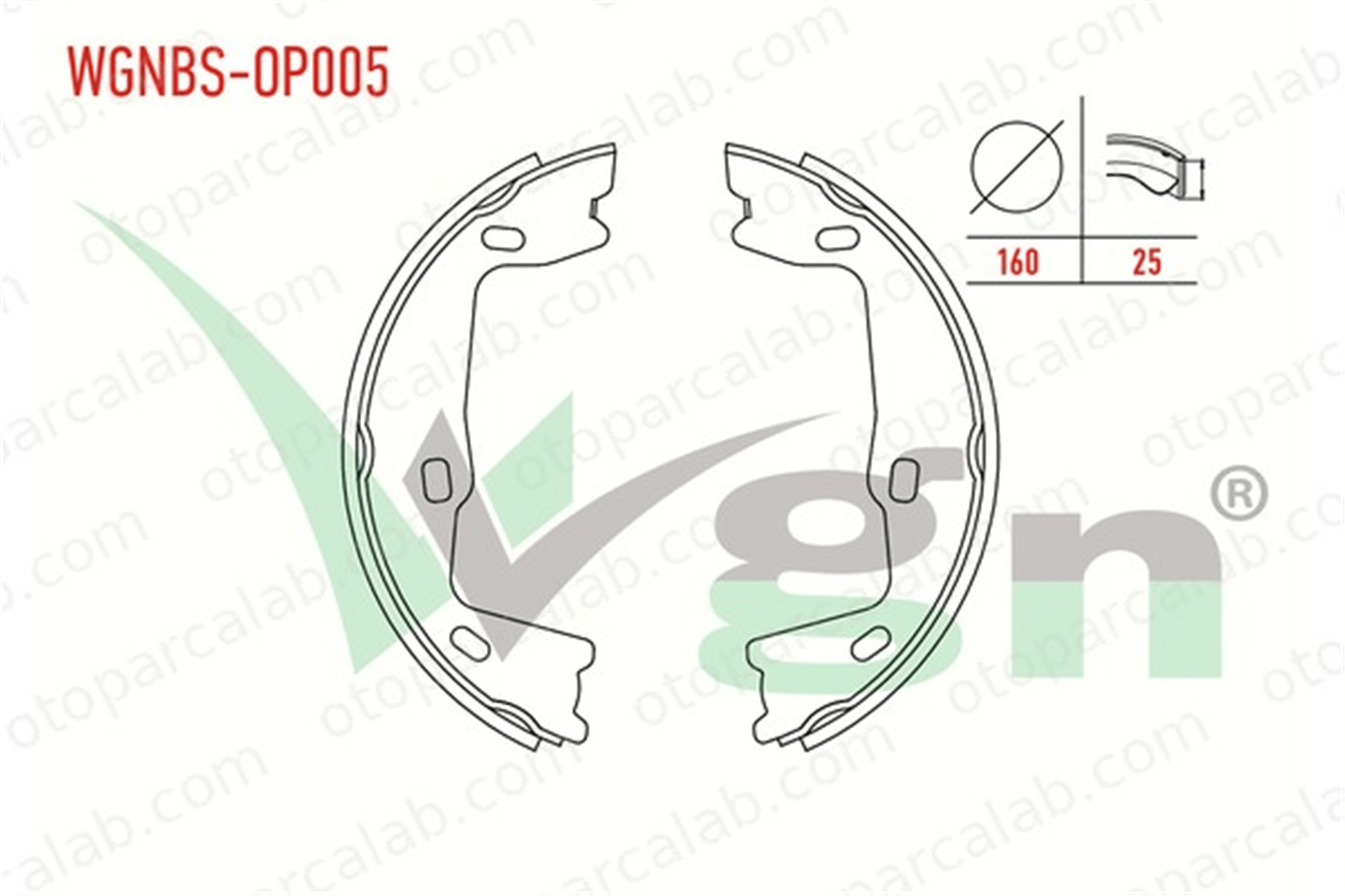 WGN WGNBS-OP005 El Fren Balatası WGN OPEL OMEGA A OMEGA A Station wagon 1605686 1605764