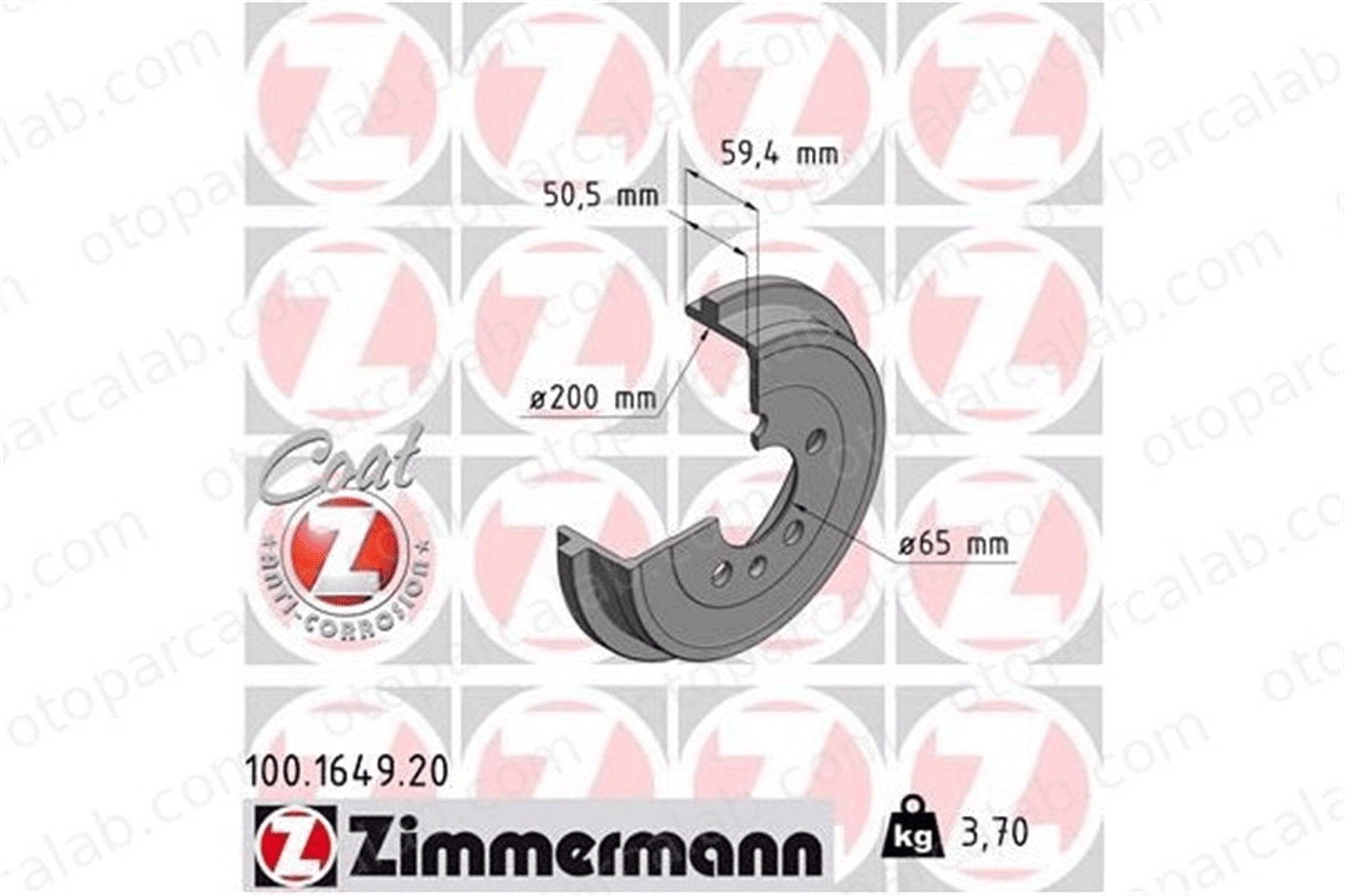 ZIMMERMANN 100.1649.20 Kampana Arka Sağ veya Sol VW POLO V POLO 6Q0609617 6R0609617C