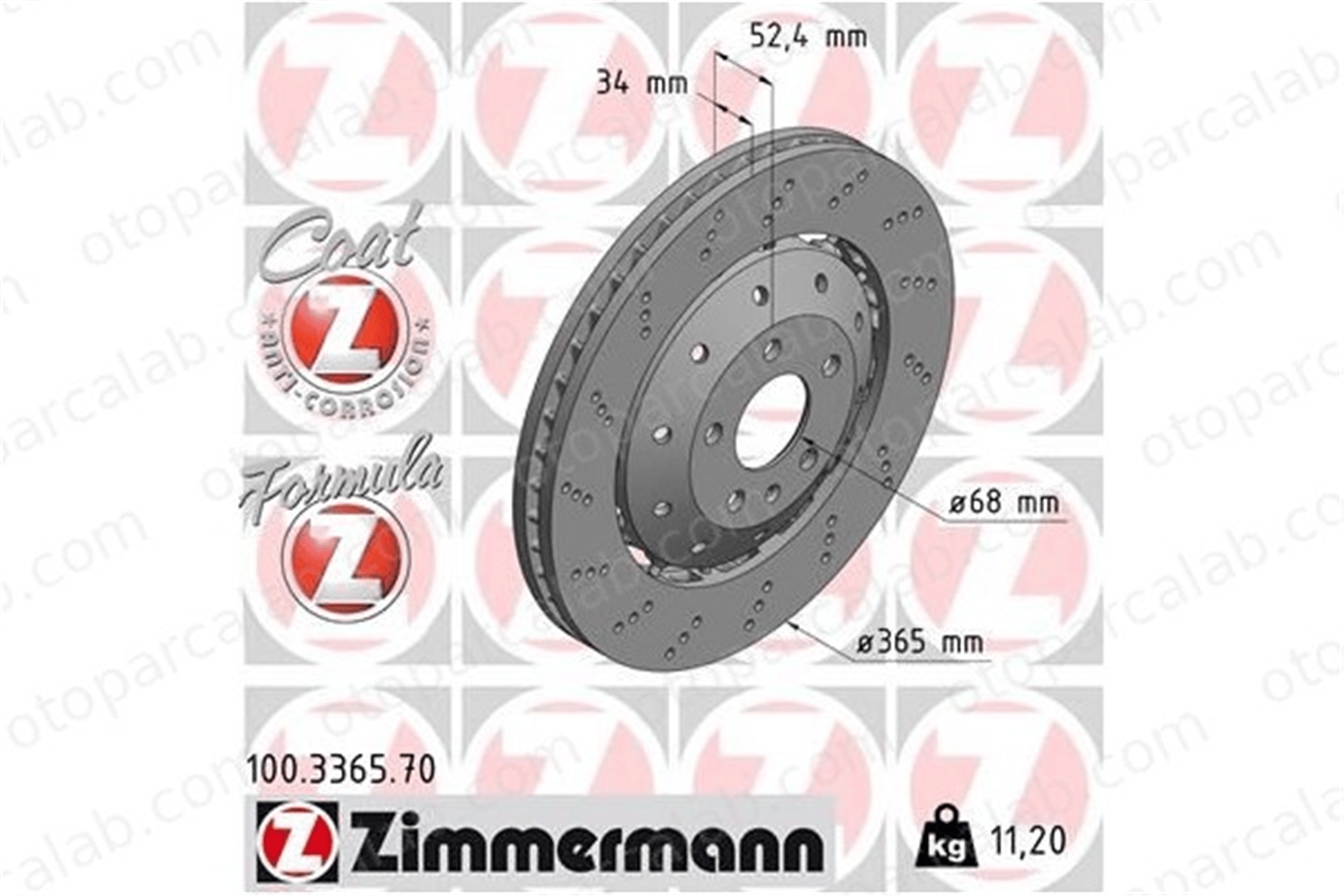 ZIMMERMANN 100.3365.70 Fren Disk Ayna Ön Sağ ve Sol AUDI R8 R8 Spyder 420615301A 420615301B