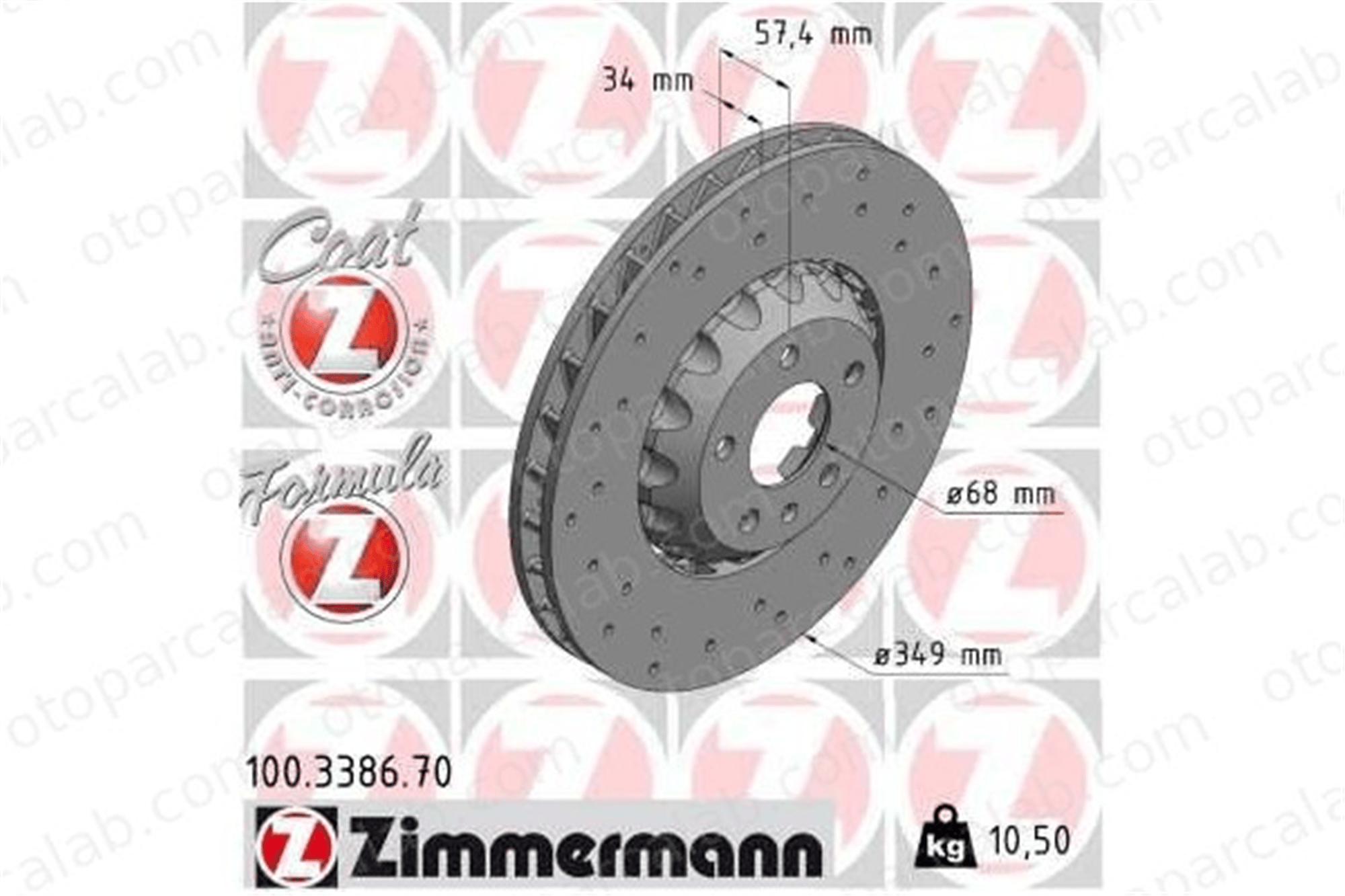 ZIMMERMANN 100.3386.70 Fren Disk Ayna Ön Sağ ve Sol AUDI A6 C8 A6 C8 Avant 4M0615301Q