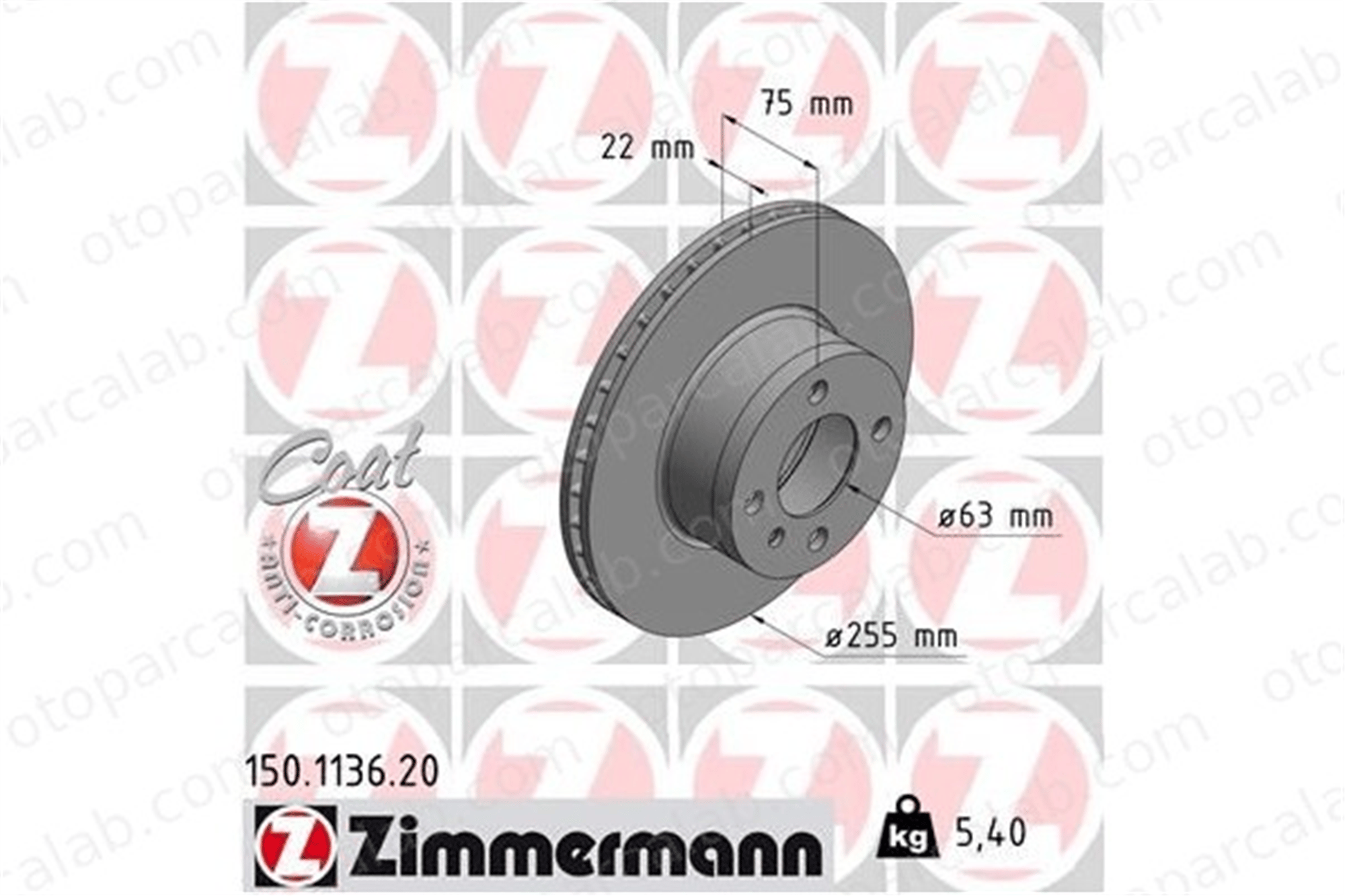 ZIMMERMANN 150.1136.20 Fren Disk Ayna Arka Sağ ve Sol BMW 3 34111119111 34111119112