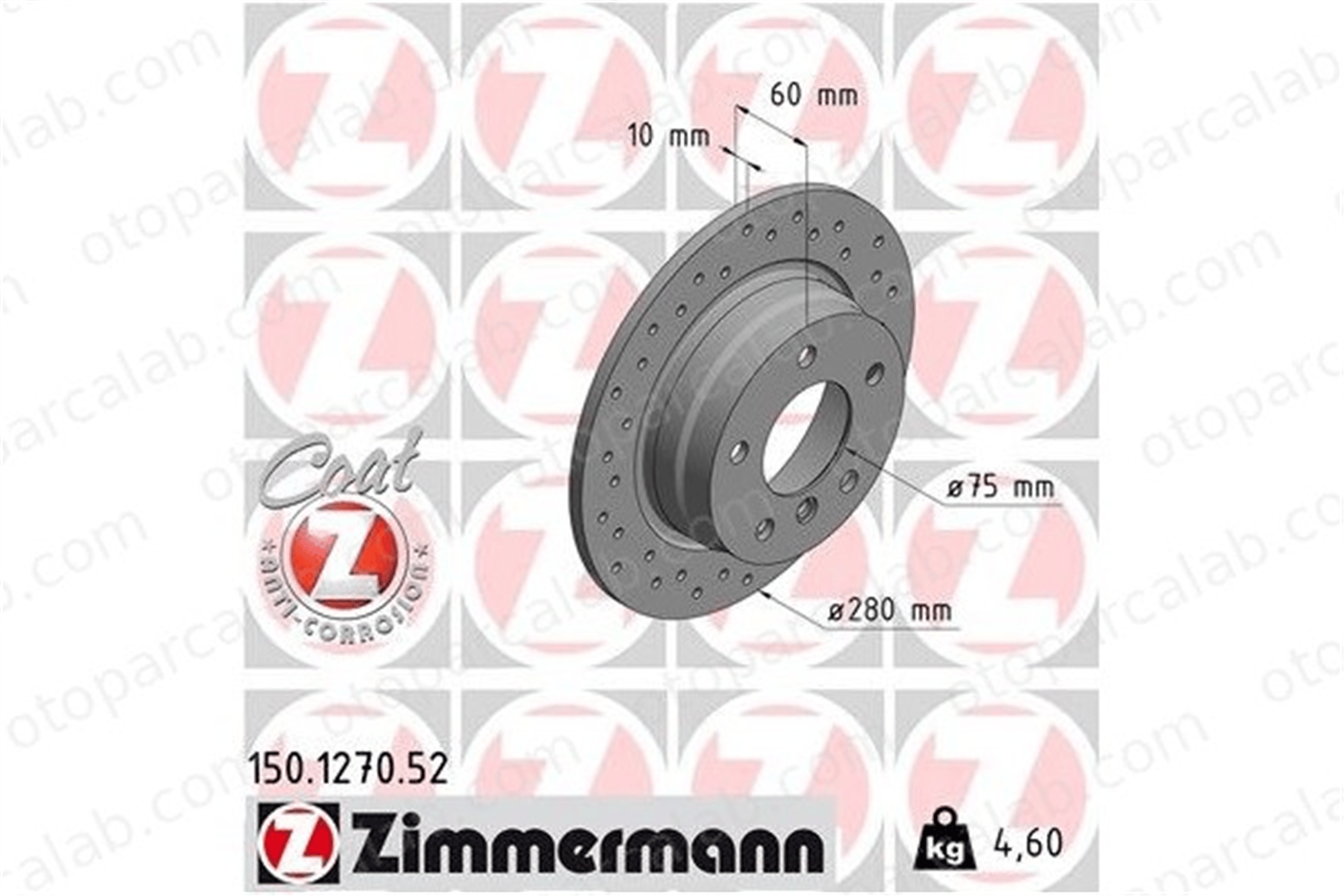ZIMMERMANN 150.1270.52 Fren Disk Ayna Arka Sağ ve Sol BMW 3 3 Coupe 34211162289 34211165457