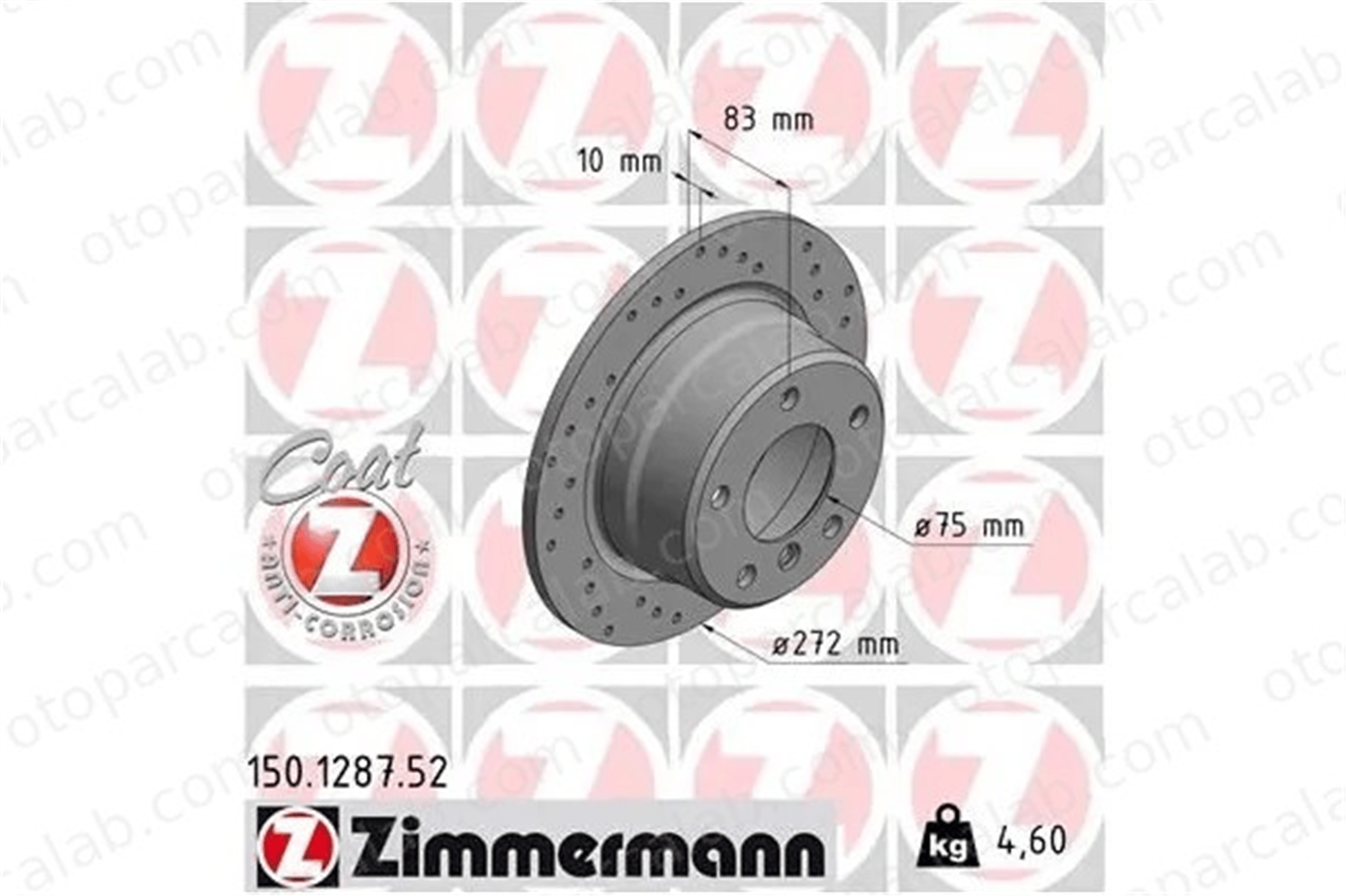 ZIMMERMANN 150.1287.52 Fren Disk Ayna Arka Sağ ve Sol BMW Z3 Roadster Z3 Coupe 34211163845 34211164399