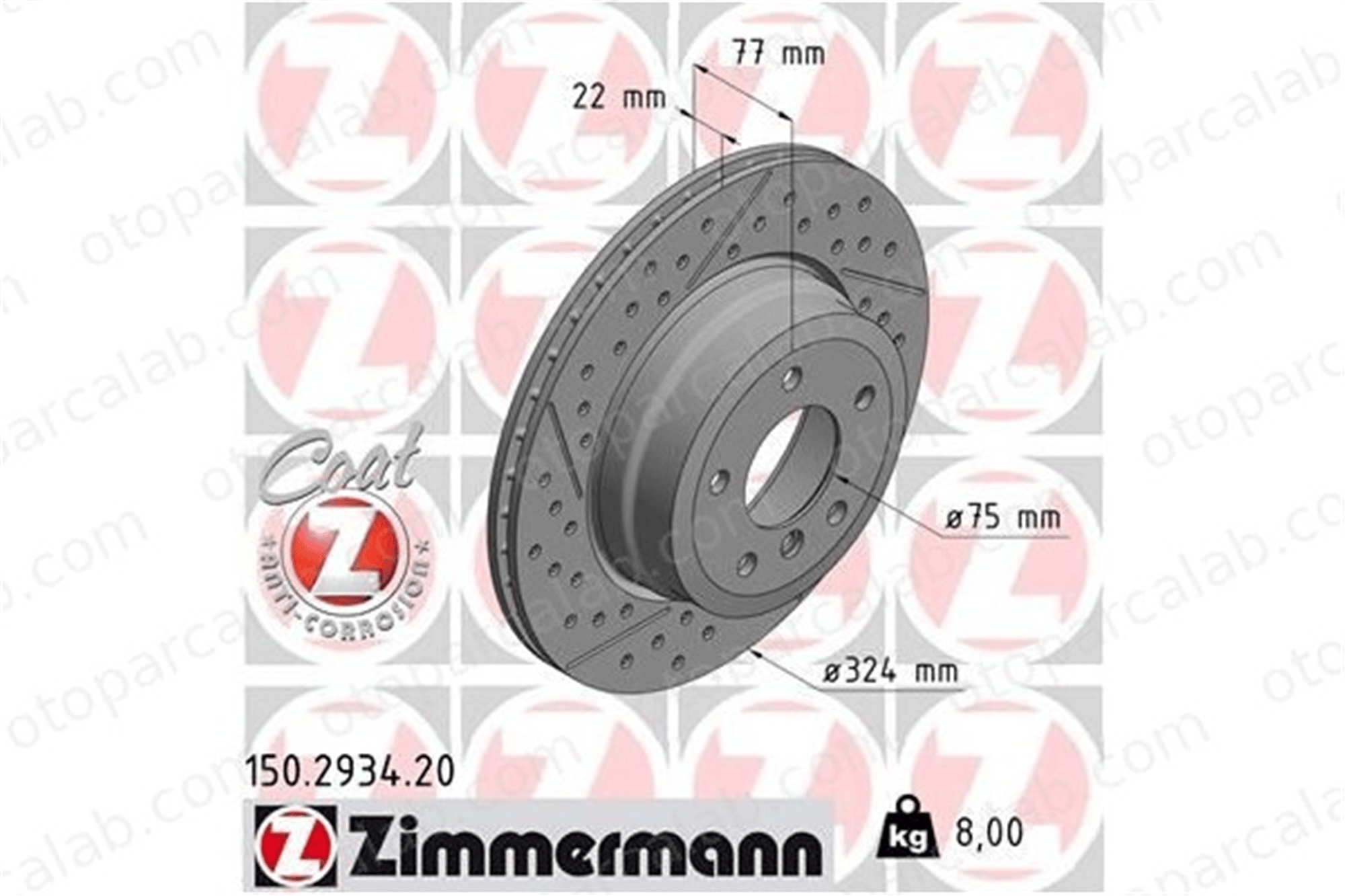 ZIMMERMANN 150.2934.20 Fren Disk Ayna Ön Sağ ve Sol BMW 1 Cabrio 1 Coupe 34216795754