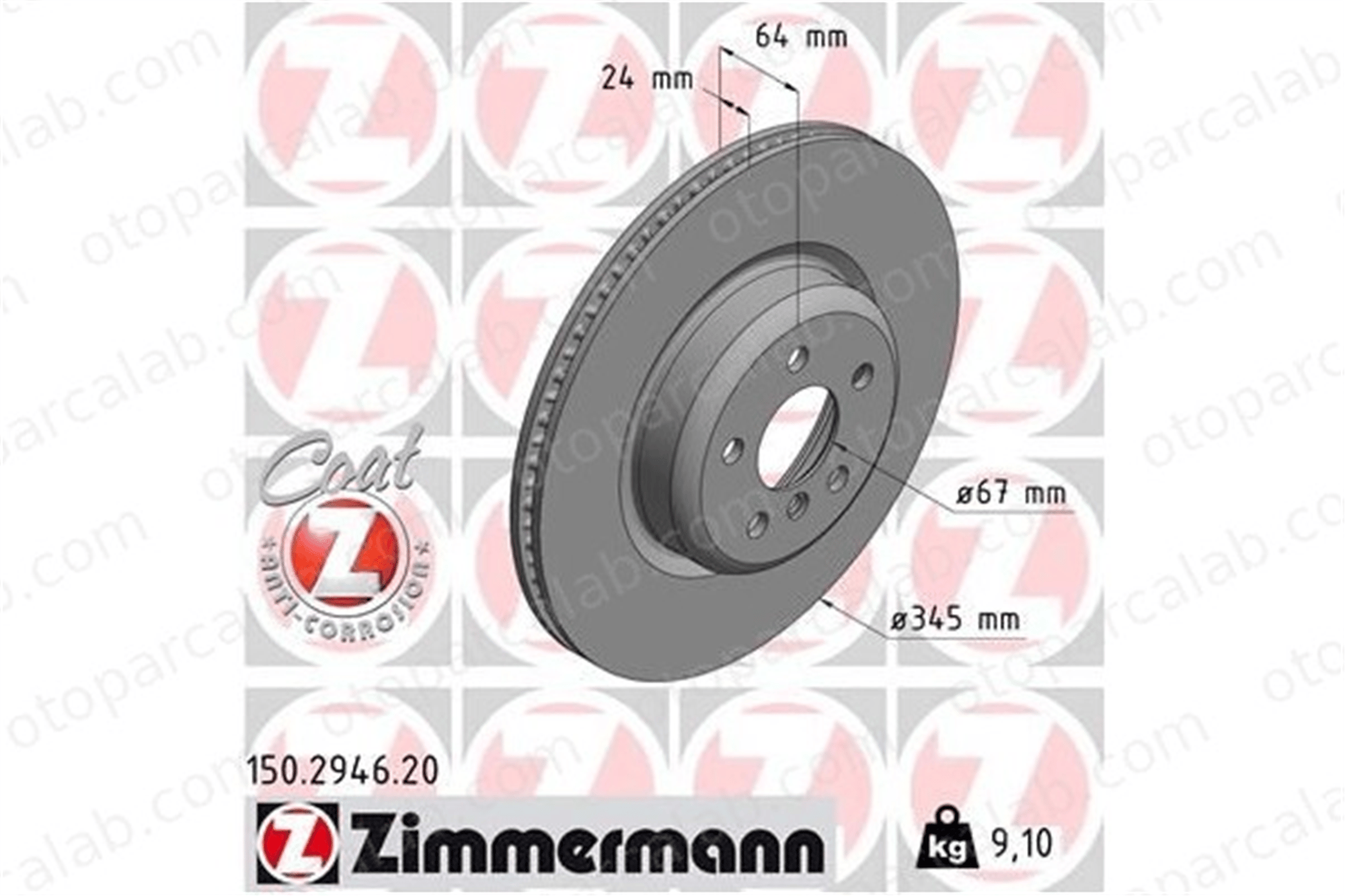 ZIMMERMANN 150.2946.20 Fren Disk Ayna Arka Sağ ve Sol BMW 5 5 Touring 34216860925 34206880079