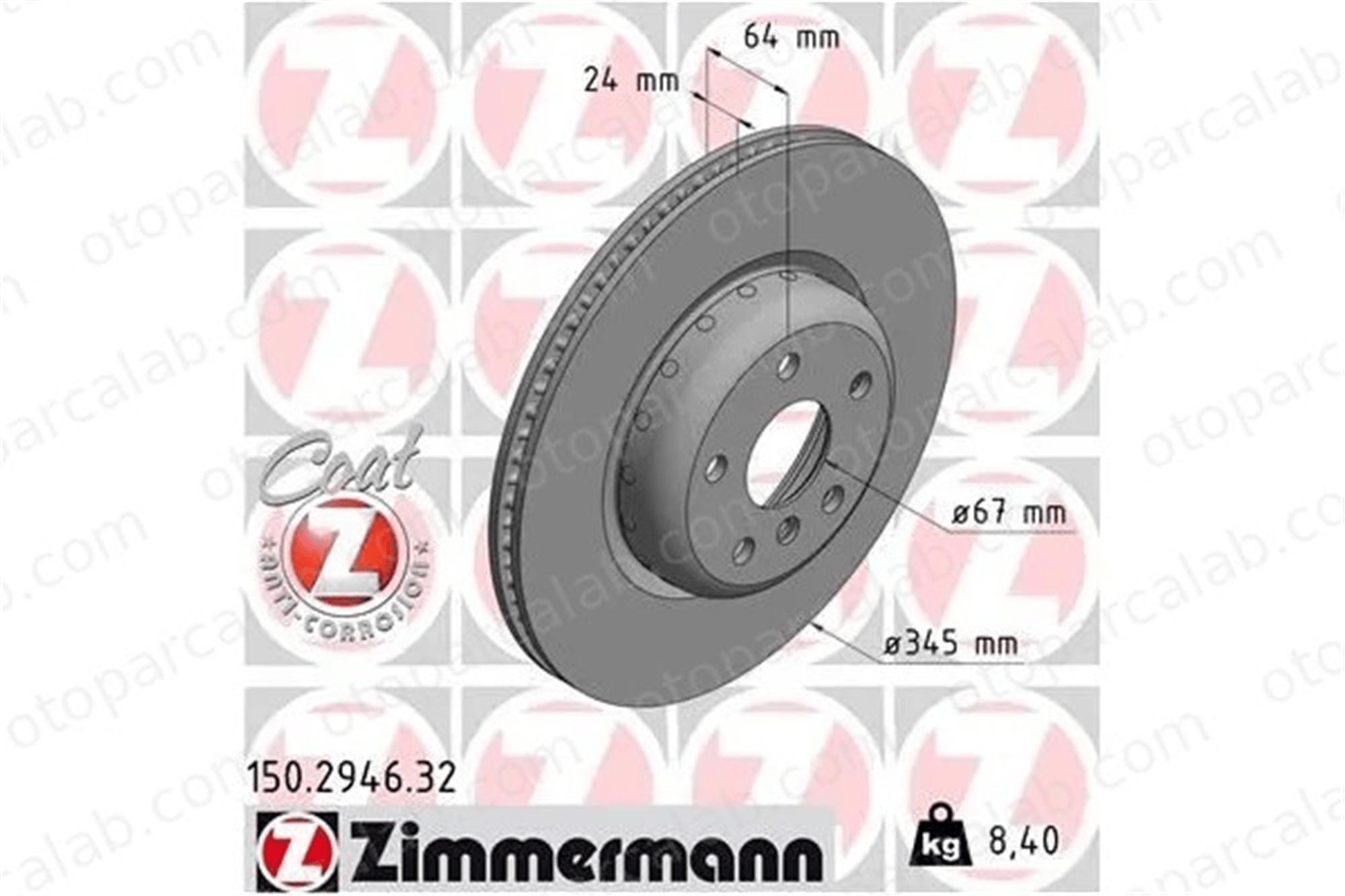 ZIMMERMANN 150.2946.32 Fren Disk Ayna Arka Sağ ve Sol BMW 5 5 Touring 34216860925 6860925
