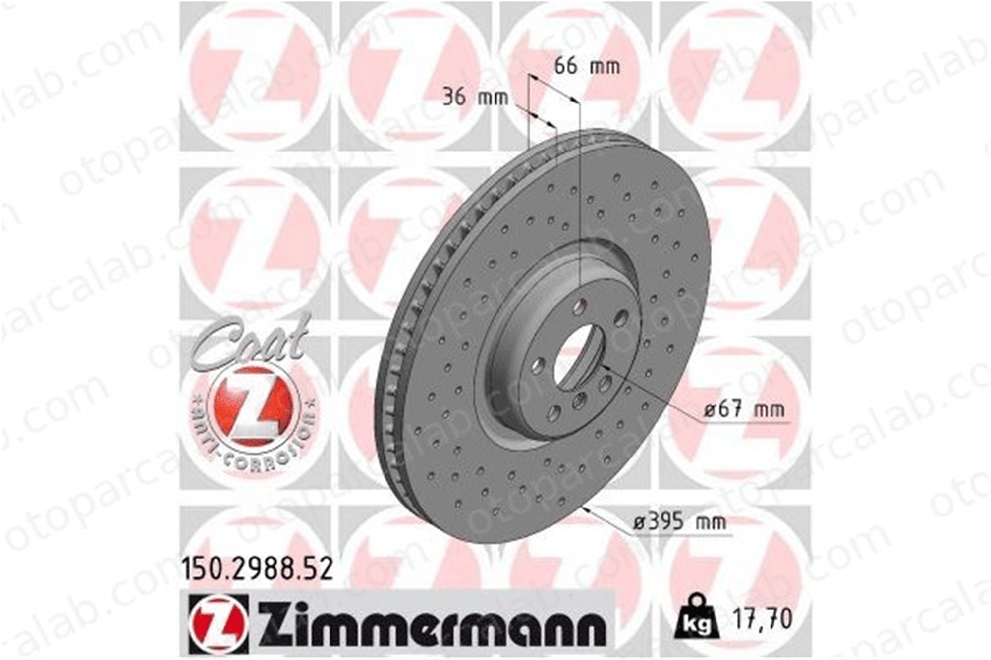 ZIMMERMANN 150.2988.52 Fren Disk Ayna Ön Sağ ve Sol BMW 7 ROLLS-ROYCE CULLINAN 34106889211