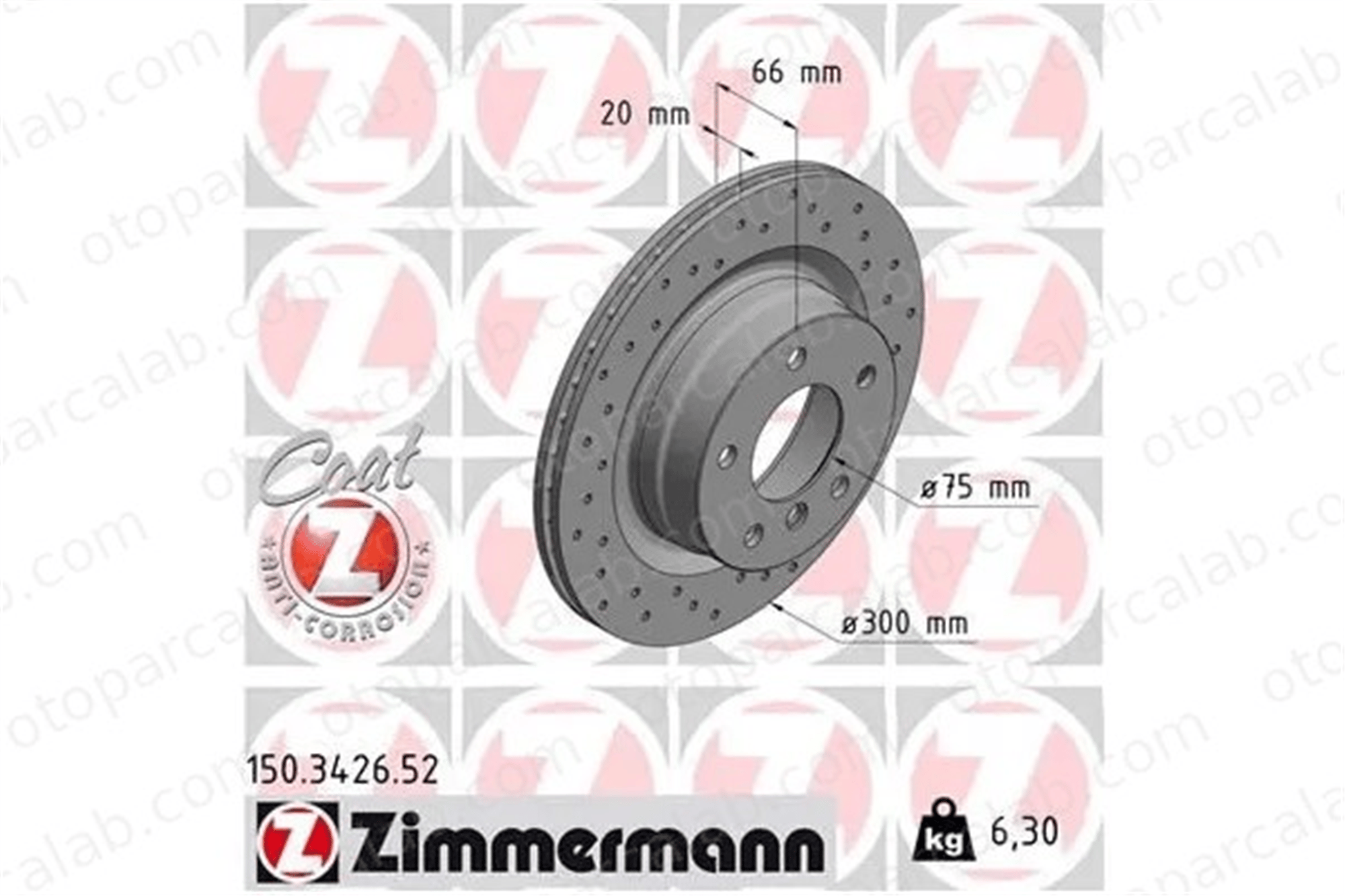 ZIMMERMANN 150.3426.52 Fren Disk Ayna Ön Sağ ve Sol BMW 3 1 34216764651 34216855007