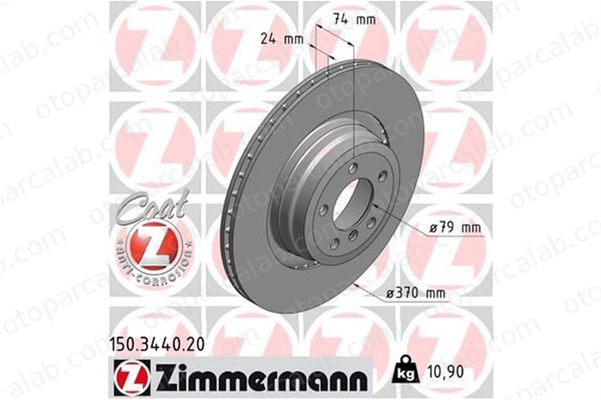 ZIMMERMANN 150.3440.20 Fren Disk Ayna Arka Sağ ve Sol BMW 7 34216765891 34216864048