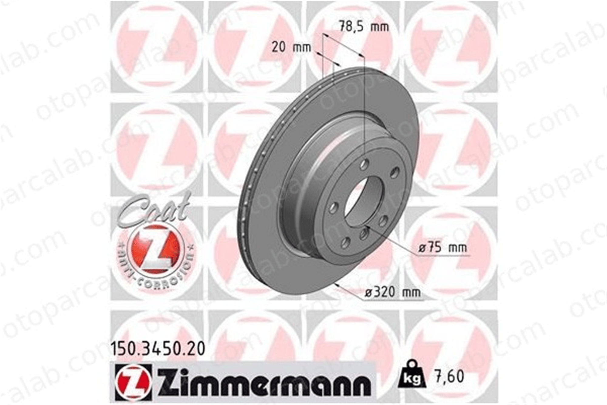 ZIMMERMANN 150.3450.20 Fren Disk Ayna Arka Sağ ve Sol BMW X5 X6 34216793247 34216886479