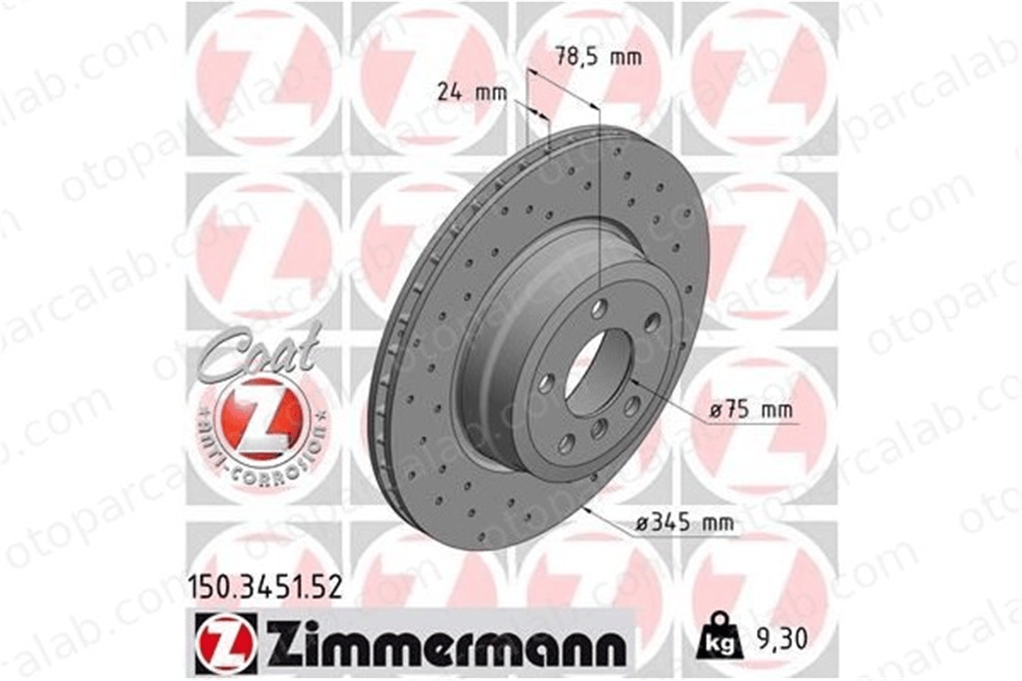 ZIMMERMANN 150.3451.52 Fren Disk Ayna Arka Sağ ve Sol BMW X5 X6 34216771971 34216793246