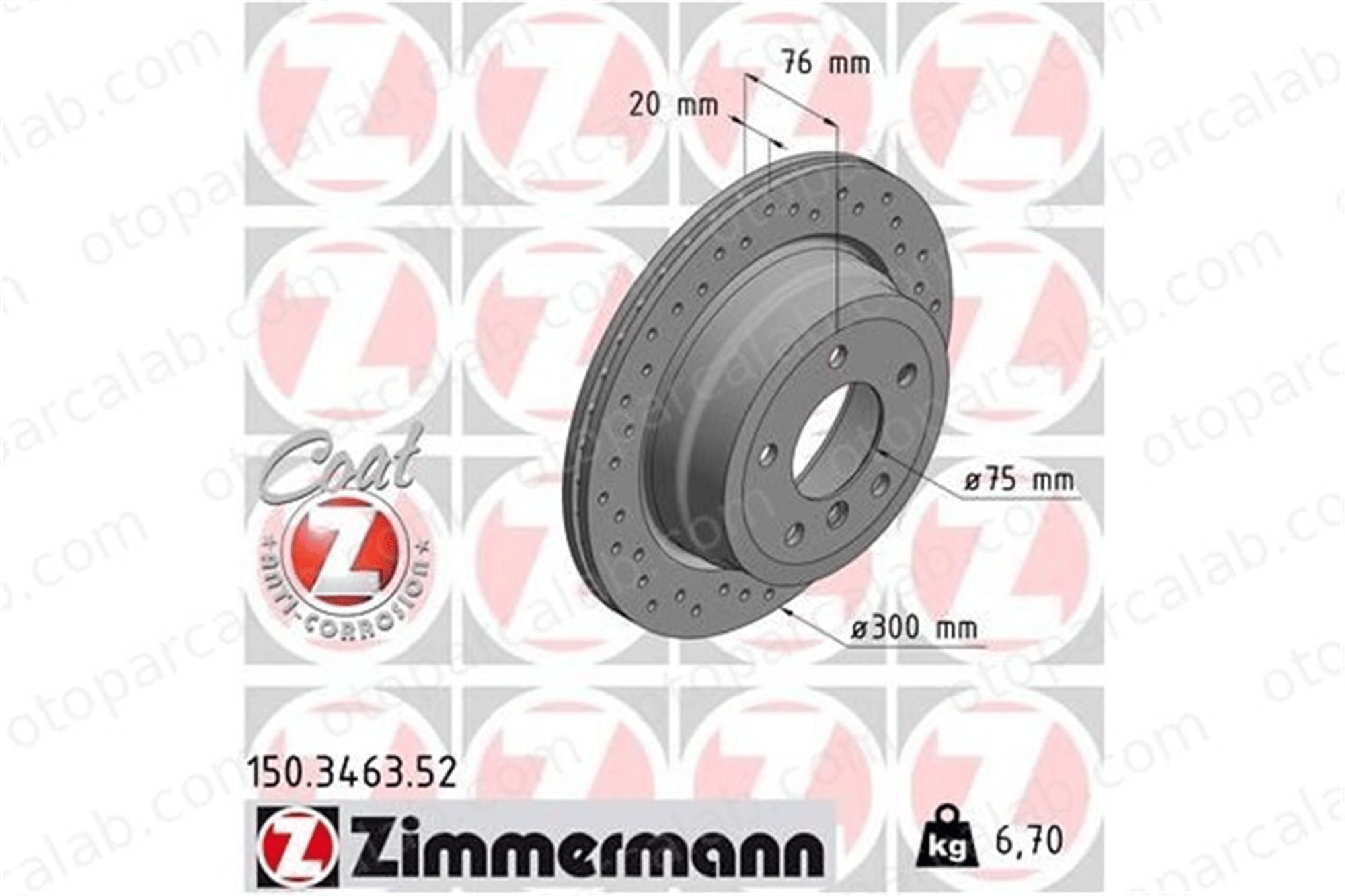 ZIMMERMANN 150.3463.52 Fren Disk Ayna Arka Sağ ve Sol BMW 1 Cabrio 1 Coupe 34216778049 34216855236