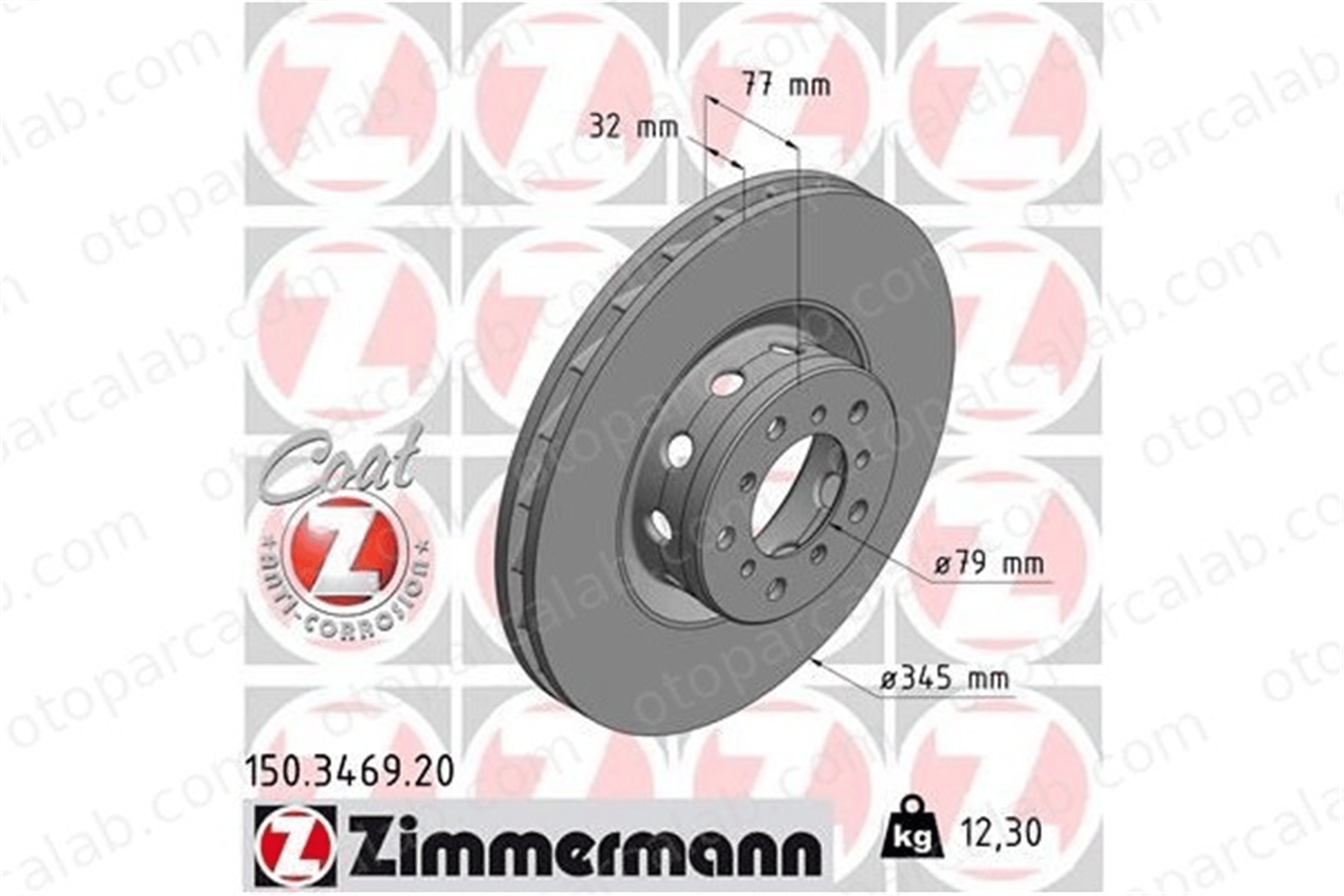 ZIMMERMANN 150.3469.20 Fren Disk Ayna Ön Sağ ve Sol BMW 5 34112229528