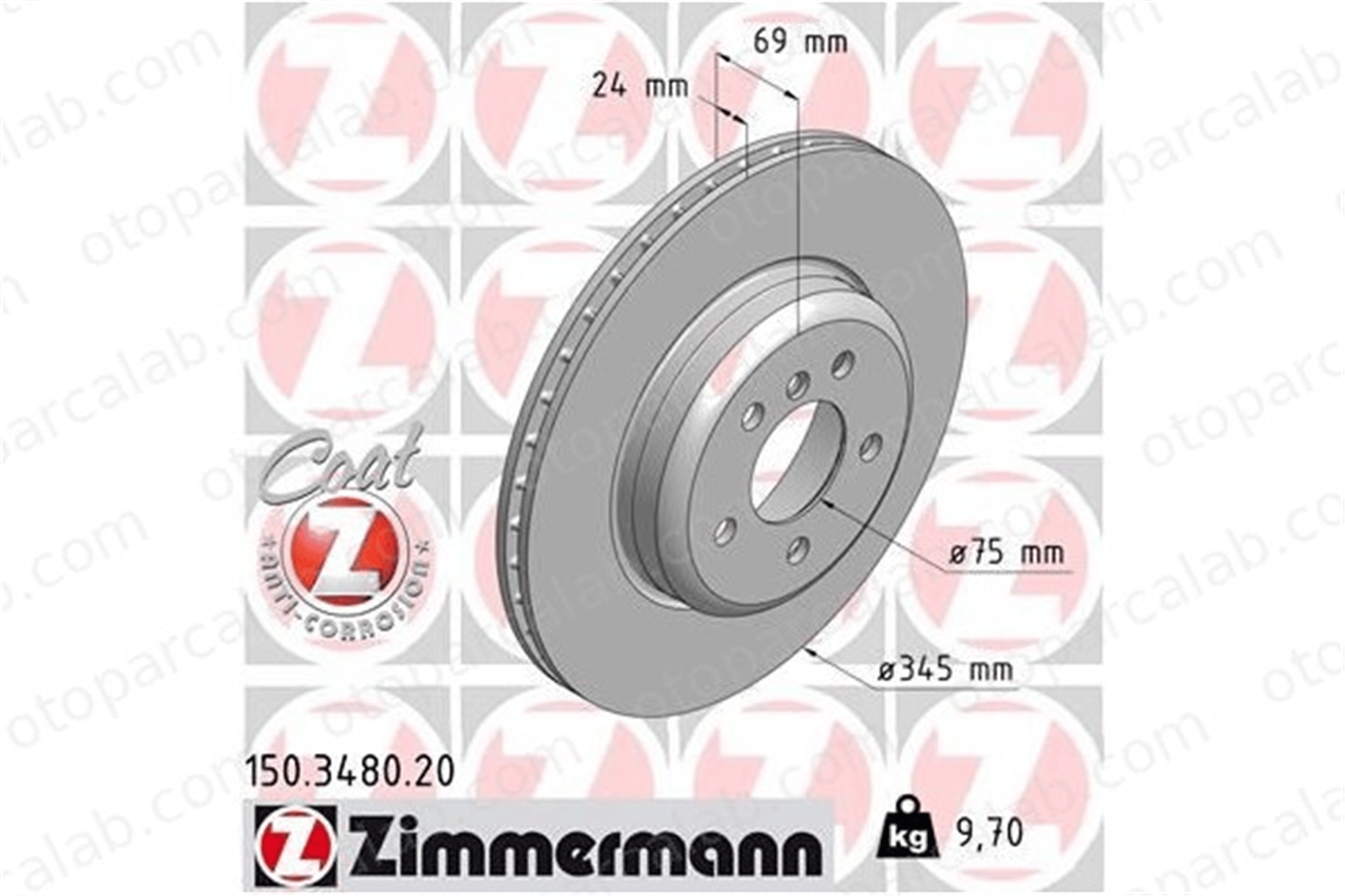 ZIMMERMANN 150.3480.20 Fren Disk Ayna Arka Sağ ve Sol BMW 5 5 Touring 34216775289 34206894381