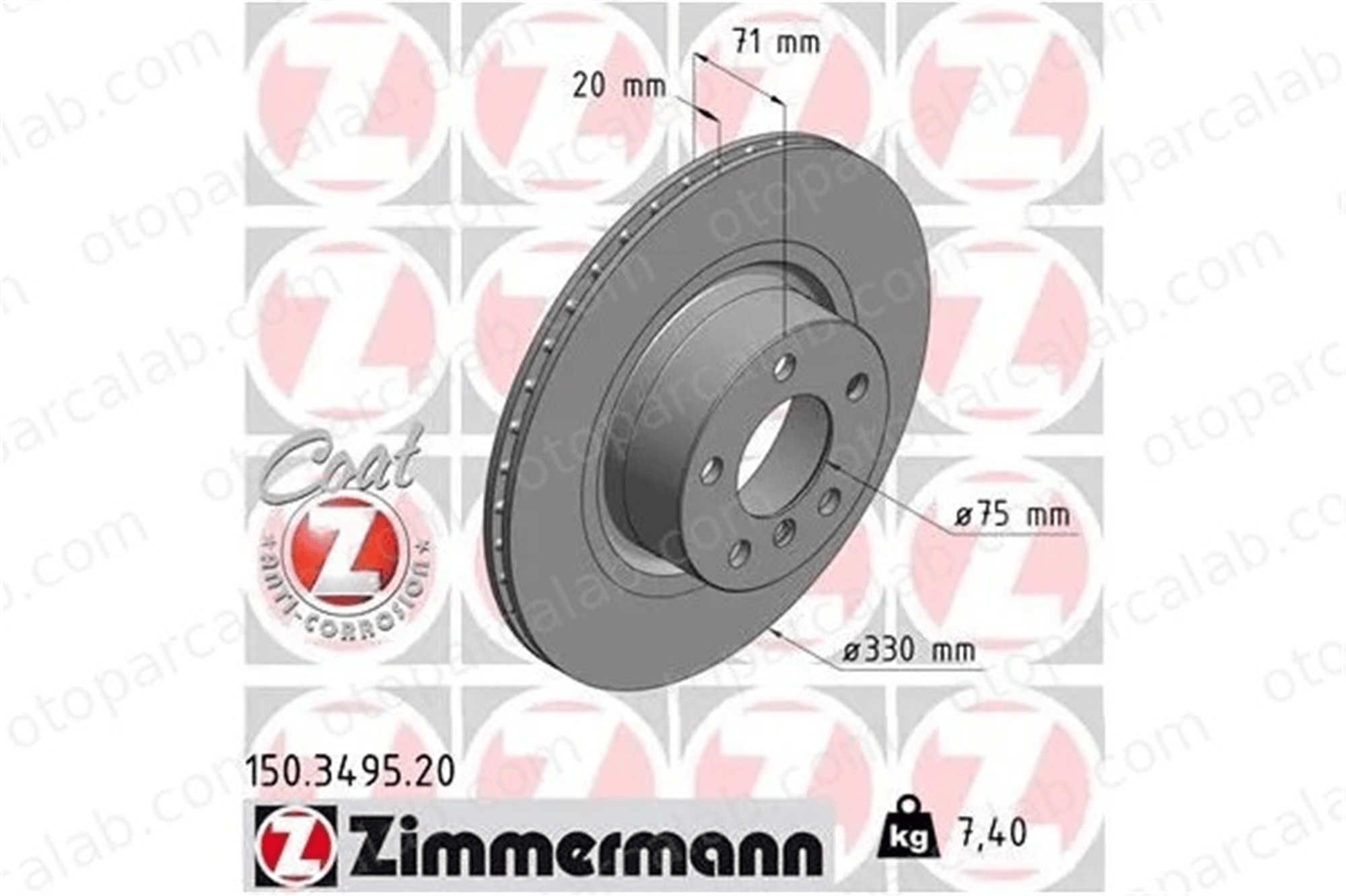 ZIMMERMANN 150.3495.20 Fren Disk Ayna Arka Sağ ve Sol BMW X3 X4 34206790362 34206868936