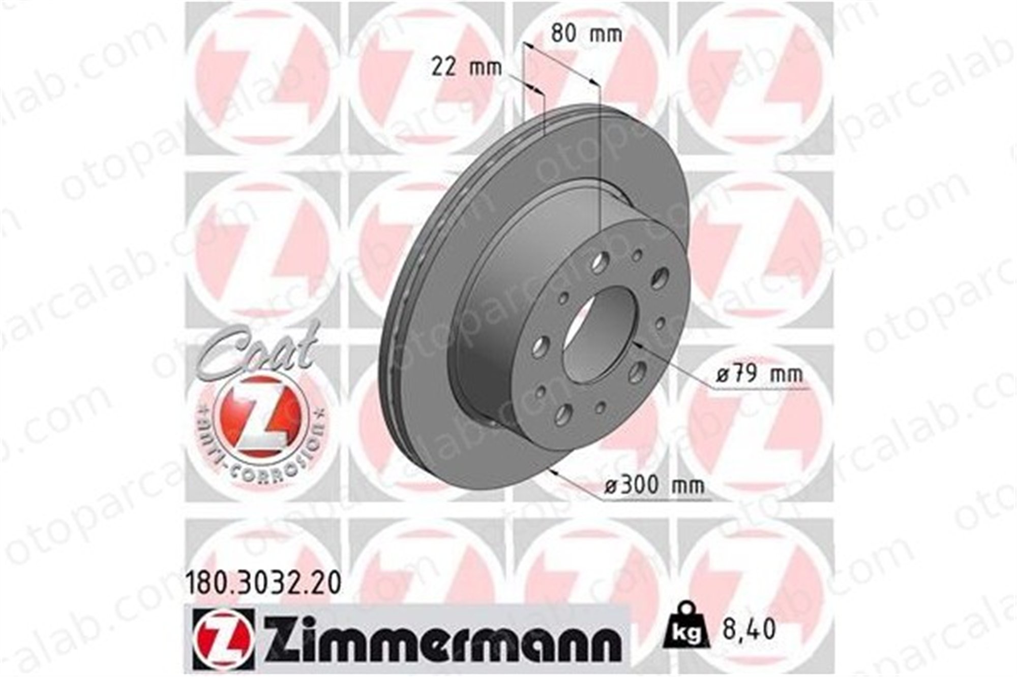 ZIMMERMANN 180.3032.20 Fren Disk Ayna Arka Sağ ve Sol CITROËN JUMPER Minibüs/Otobüs JUMPER Panelvan/Van 51957511 51957512