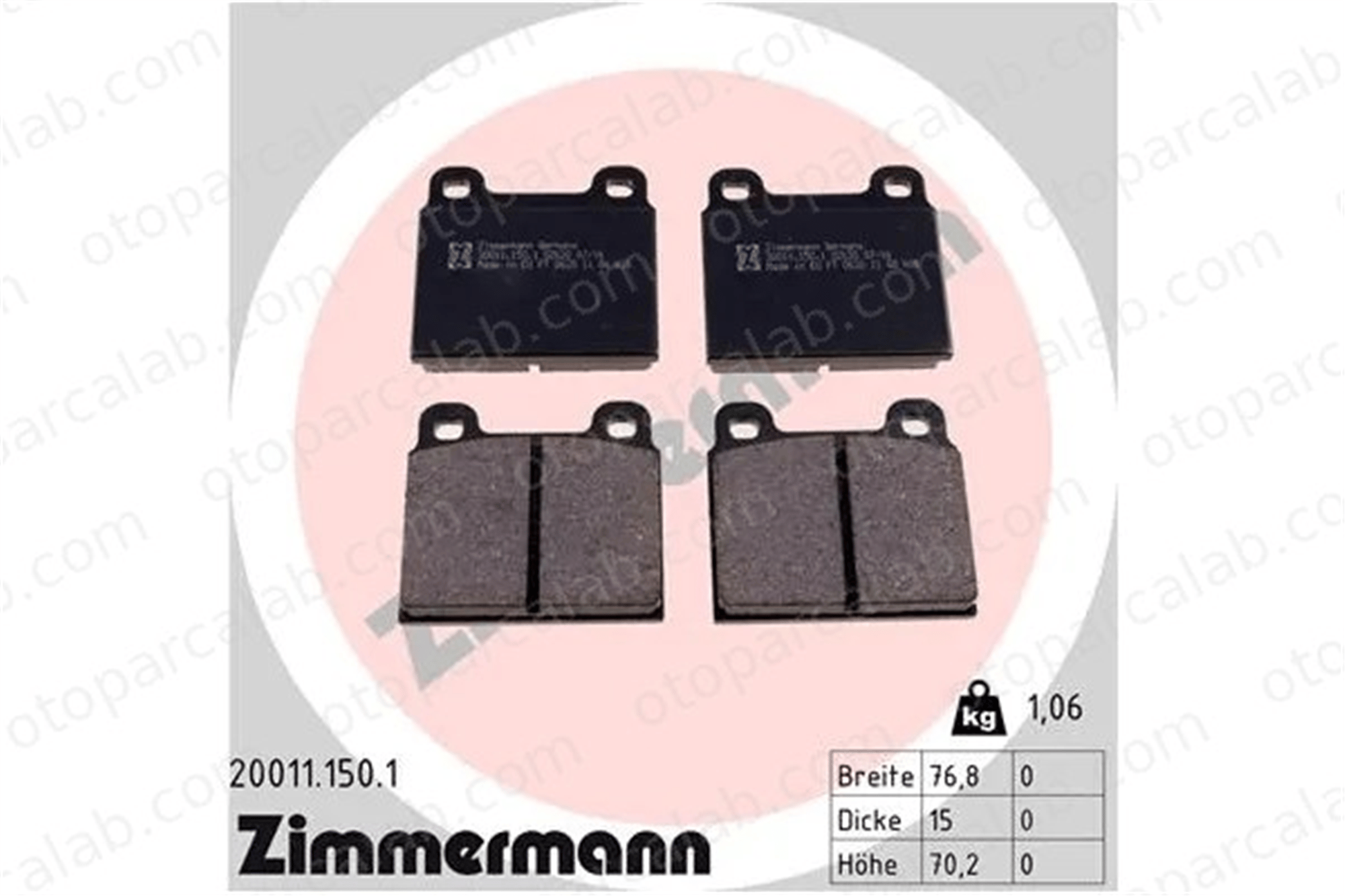 ZIMMERMANN 20011.150.1 Fren Disk Balata Ön PORSCHE 911 MERCEDES-BENZ HECKFLOSSE 200111501 60713601
