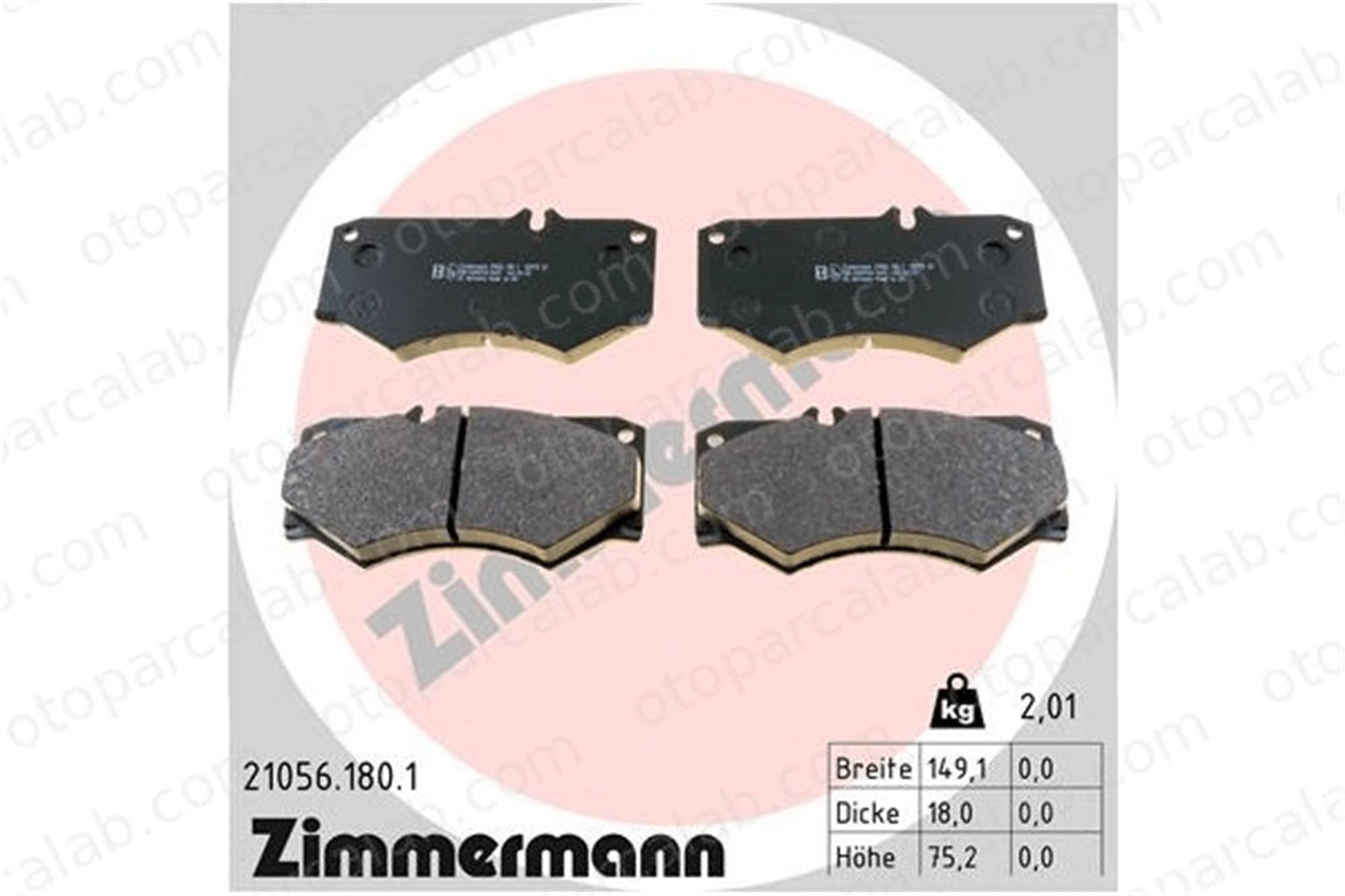 ZIMMERMANN 21056.180.1 Fren Disk Balata Ön MERCEDES-BENZ G-SERISI PUCH G-MODELL 210561801 5868942