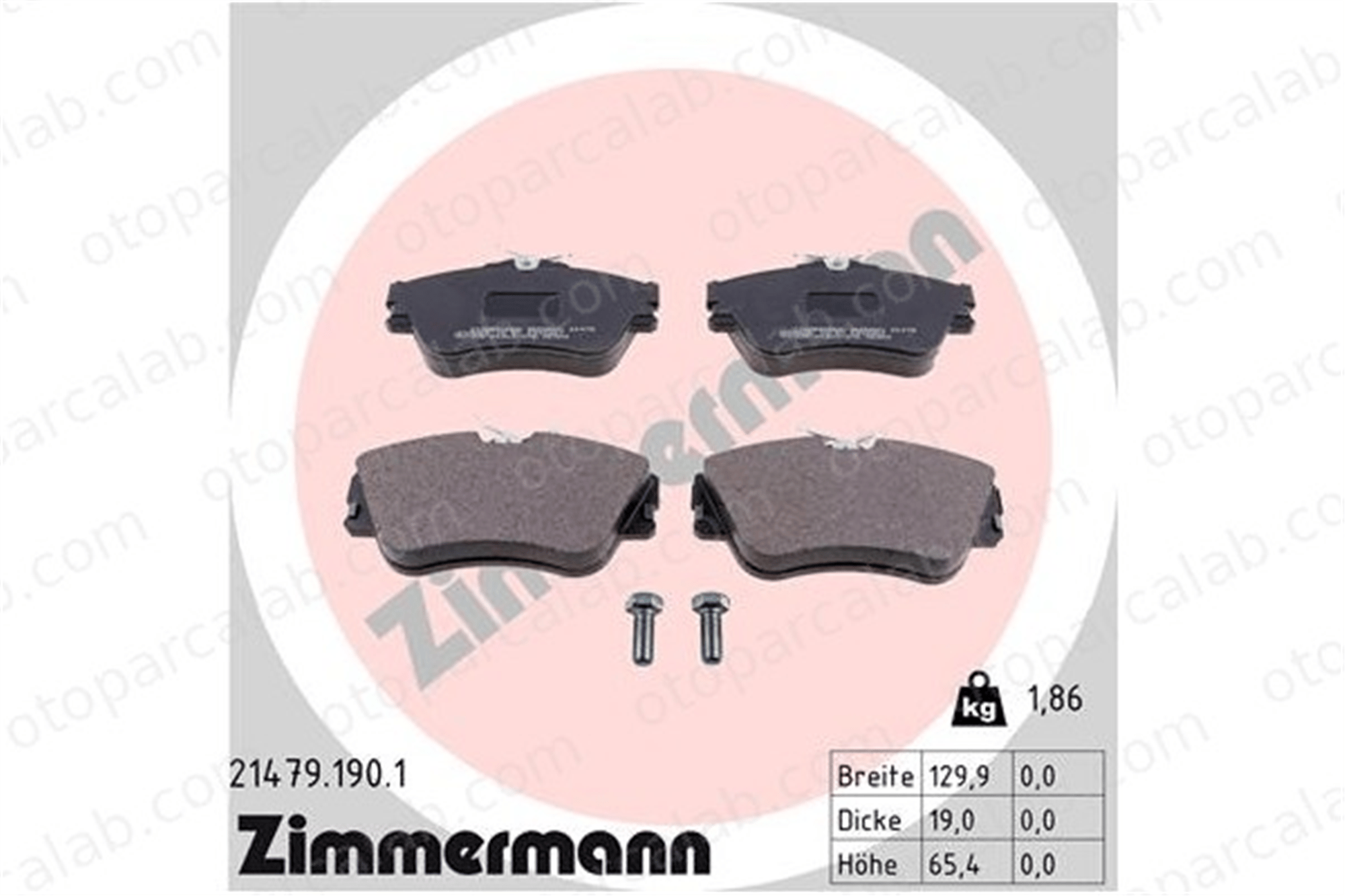 ZIMMERMANN 21479.190.1 Fren Disk Balata Ön VW TRANSPORTER T4 Panelvan/Van TRANSPORTER T4 Minibüs/Otobüs 701698151D 701698151E