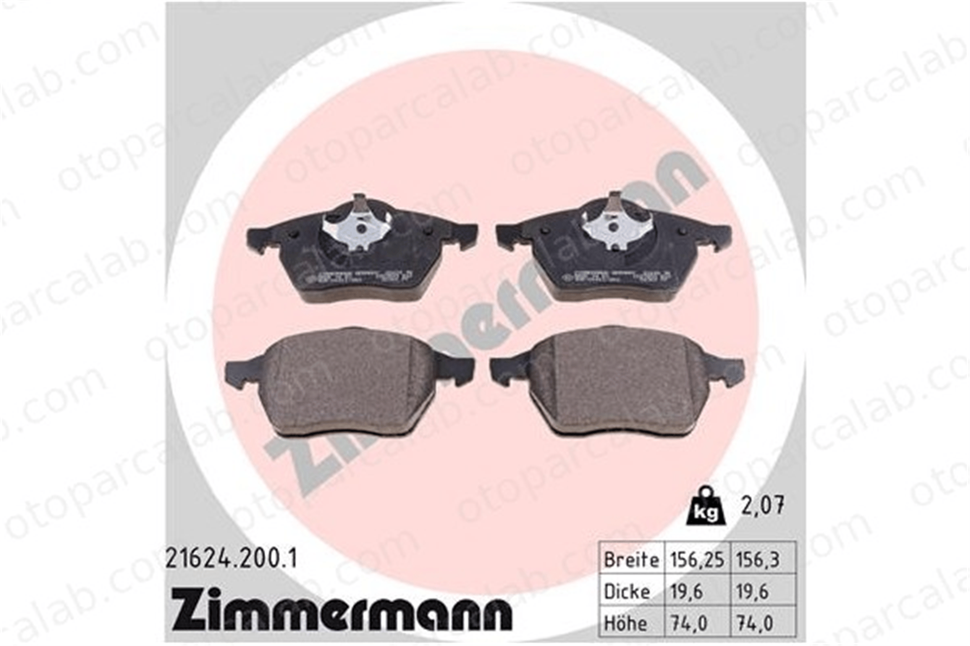 ZIMMERMANN 21624.200.1 Fren Disk Balata Ön VW PASSAT B5 PASSAT B5 Variant 3A0698151 3A0698151A