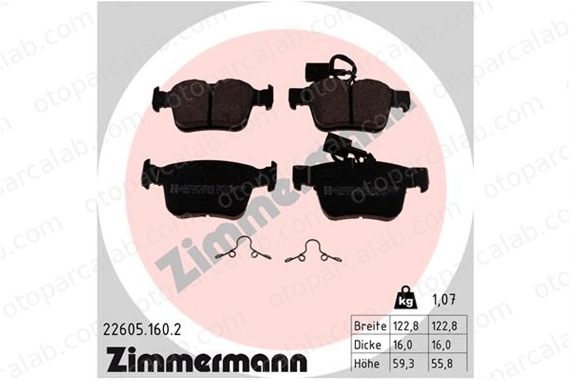 ZIMMERMANN 22605.160.2 Fren Disk Balata Arka ALFA ROMEO GIULIA STELVIO 68318394AA 77367718