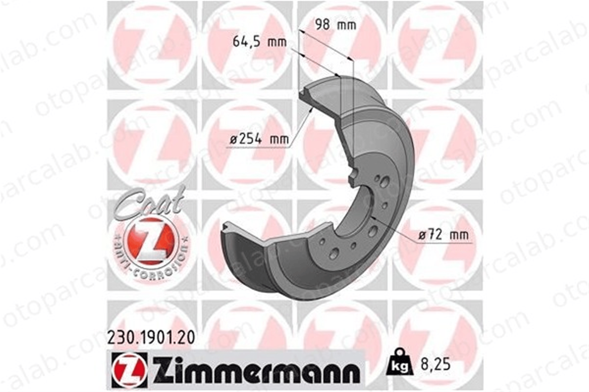 ZIMMERMANN 230.1901.20 Kampana Arka Sağ veya Sol FIAT DUCATO Panelvan/Van DUCATO Platform şasi 1313675080 424722