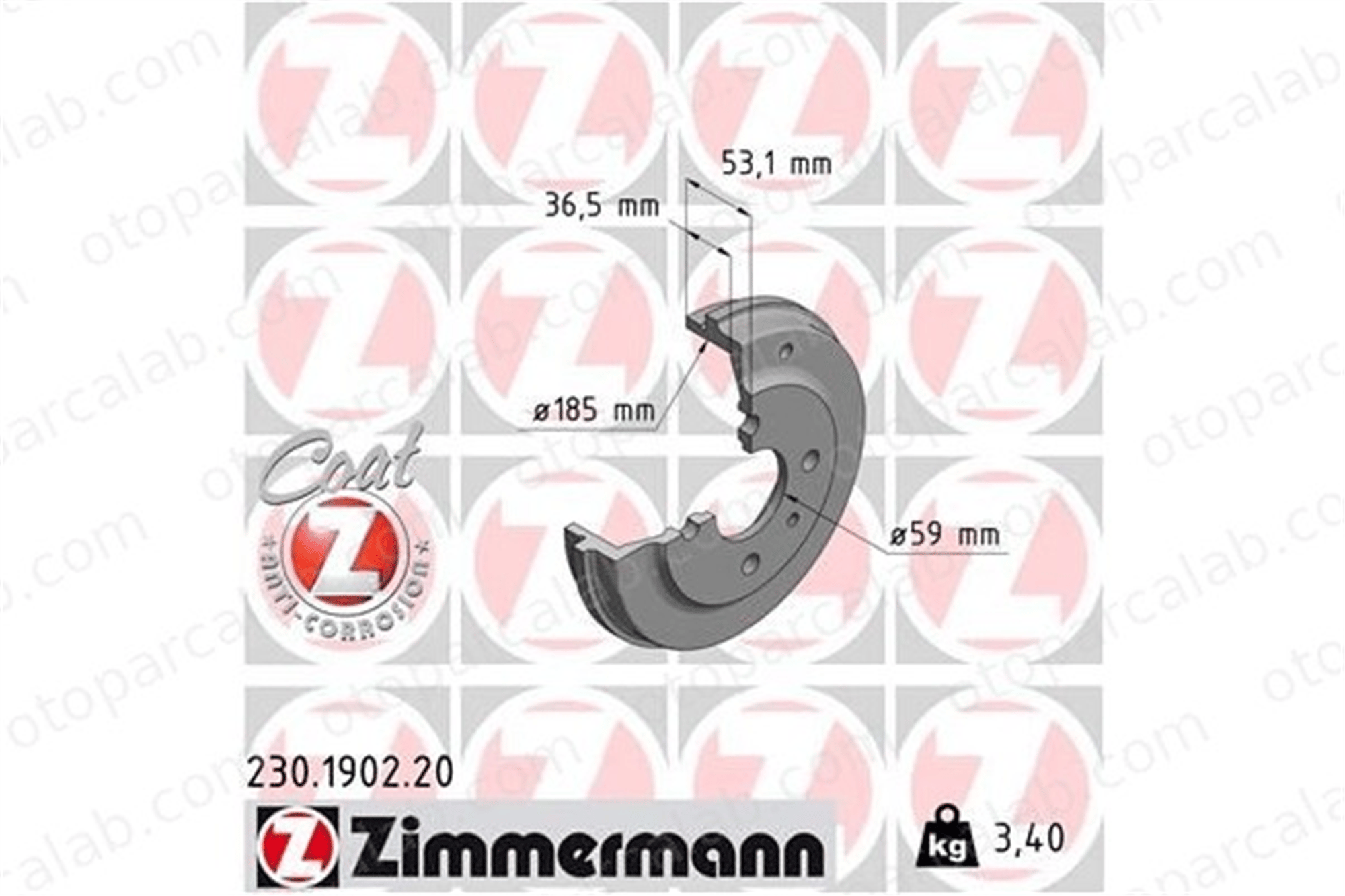 ZIMMERMANN 230.1902.20 Kampana Arka Sağ veya Sol FIAT UNO PANDA 7777842 4379680