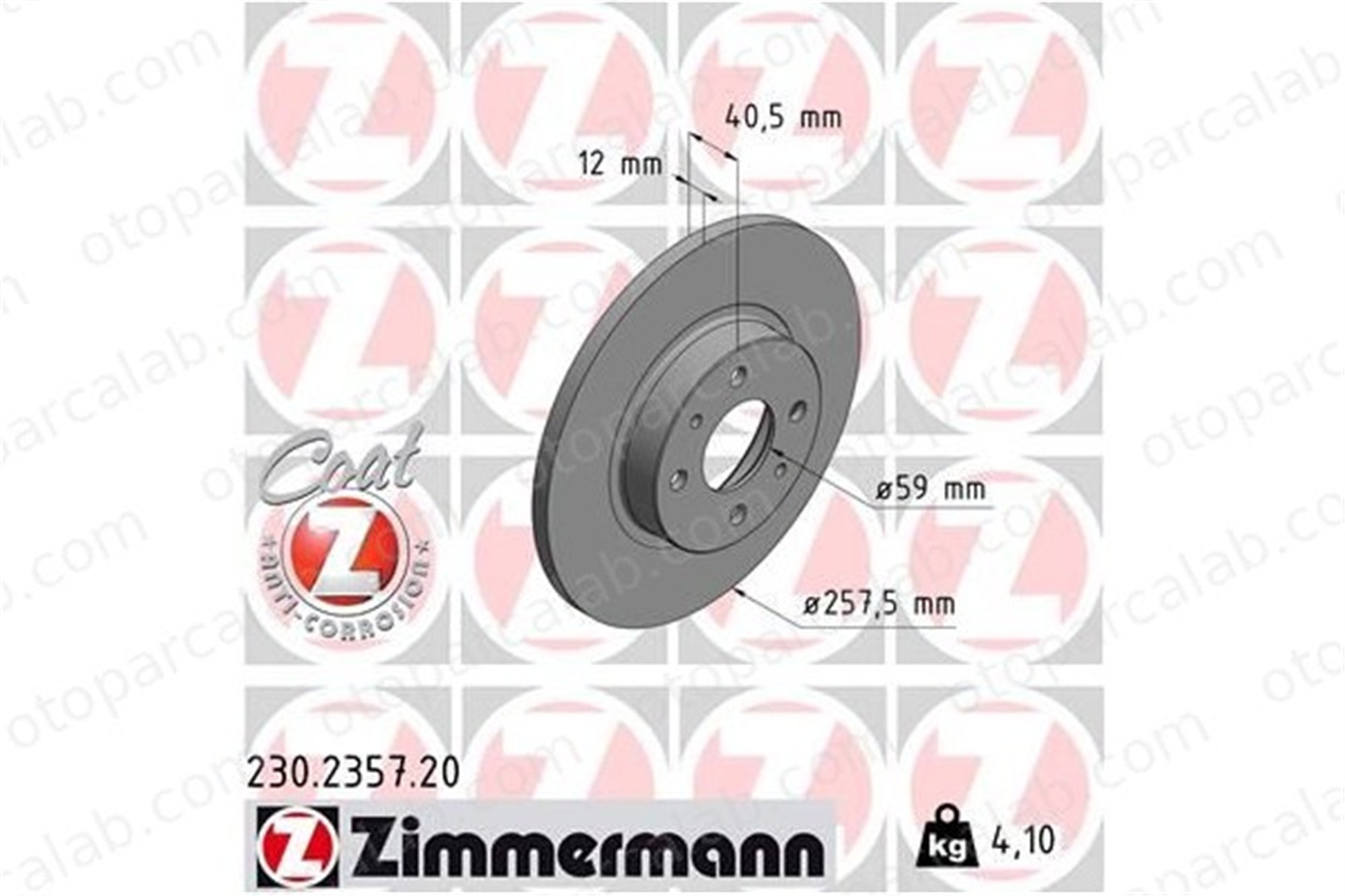 ZIMMERMANN 230.2357.20 Fren Disk Ayna Ön Sağ ve Sol FIAT TIPO TEMPRA 46820655 71738373