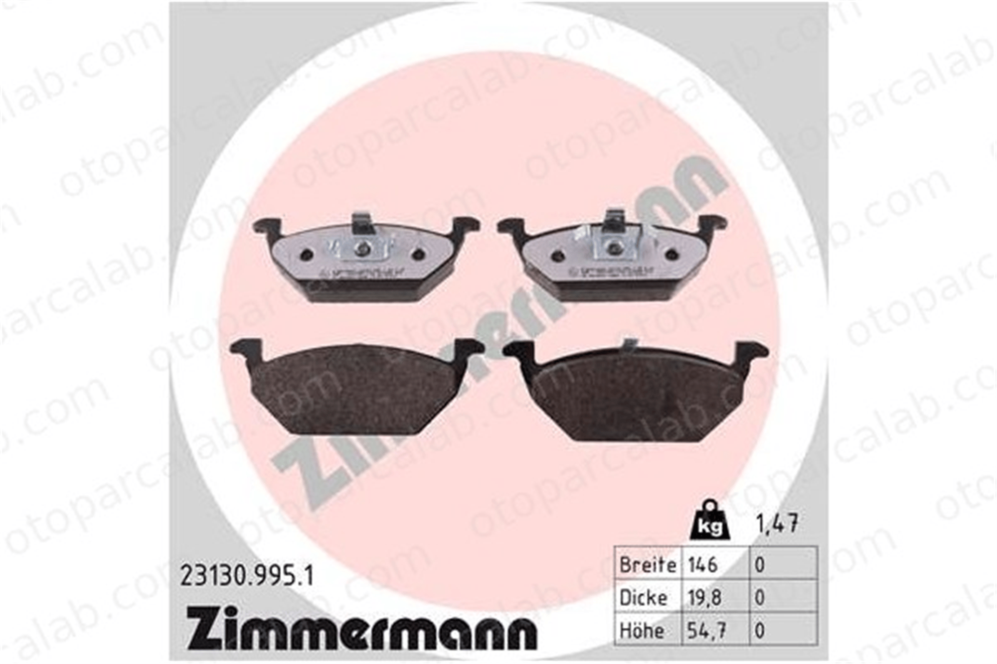 ZIMMERMANN 23130.995.1 Fren Disk Balata Ön VW BORA I GOLF IV 1J0698151A 1J0698151B