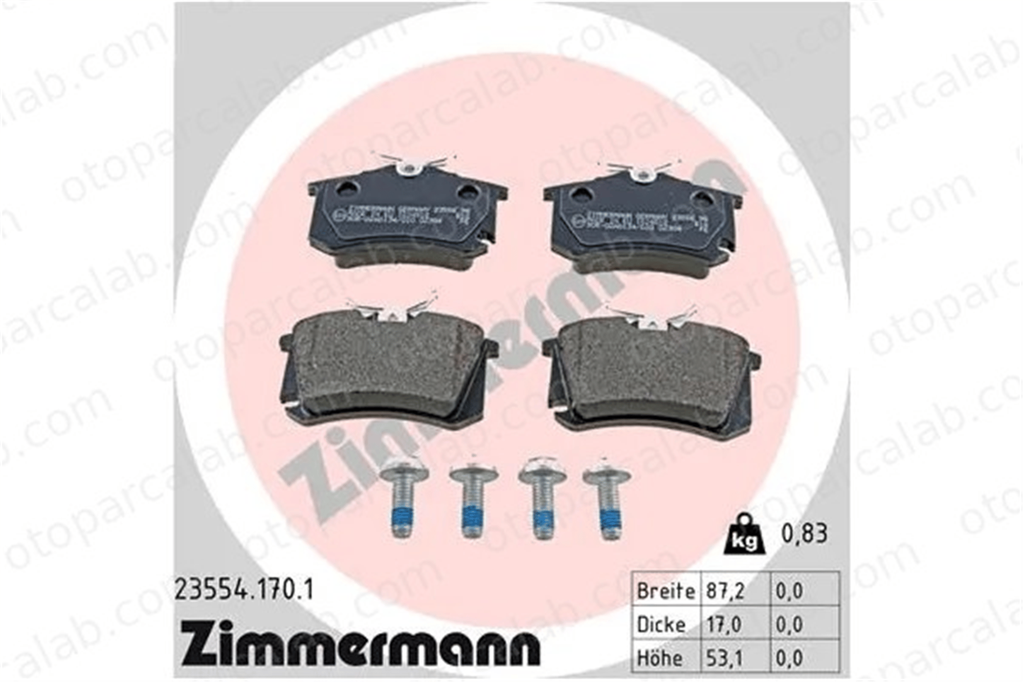 ZIMMERMANN 23554.170.1 Fren Disk Balata Ön SEAT LEON AUDI A6 C5 Avant 3B0698451A 3B0698451