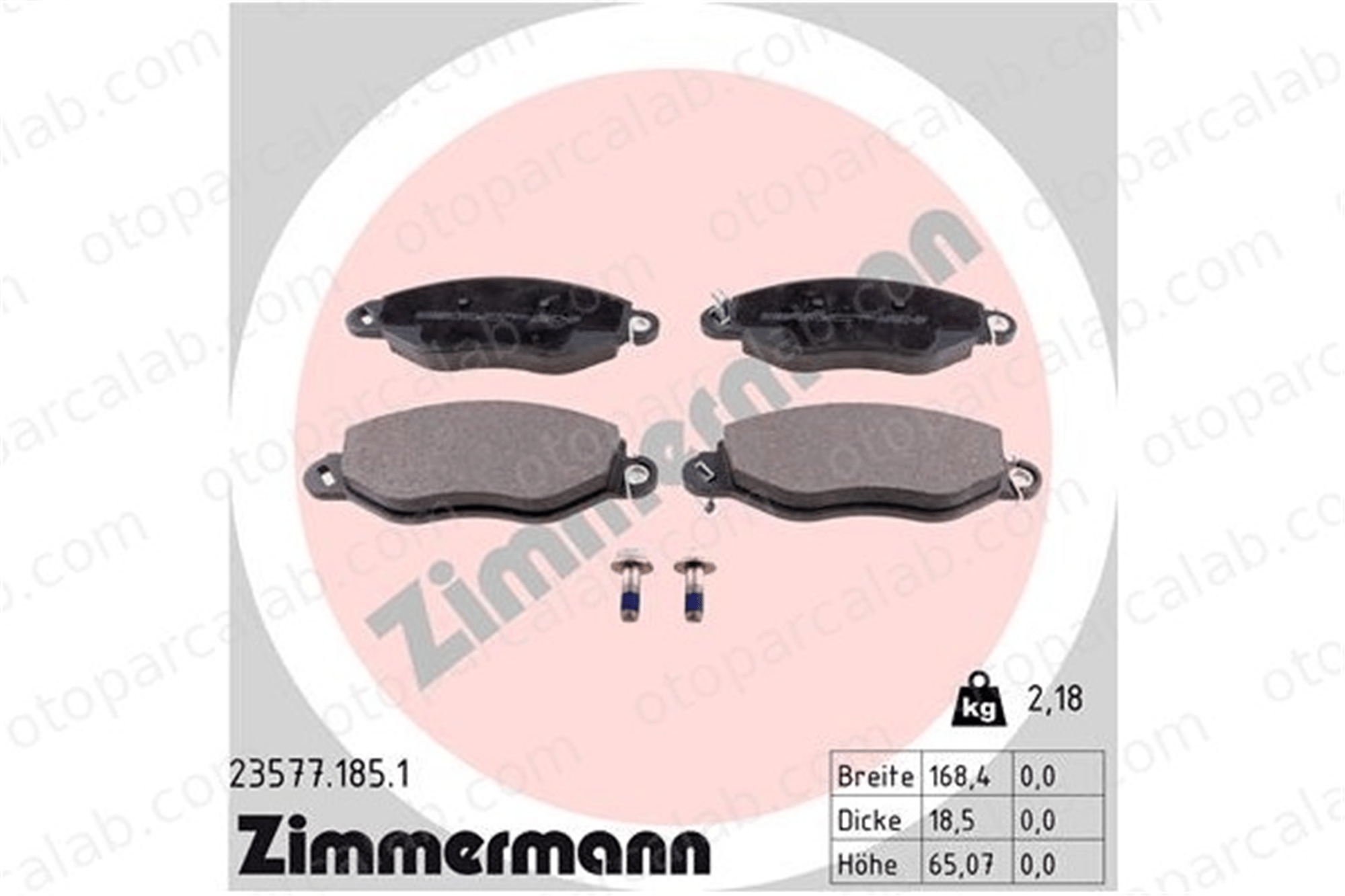 ZIMMERMANN 23577.185.1 Fren Disk Balata Ön FORD TRANSIT Panelvan/Van TRANSIT Minibüs/Otobüs 1144288 1318147