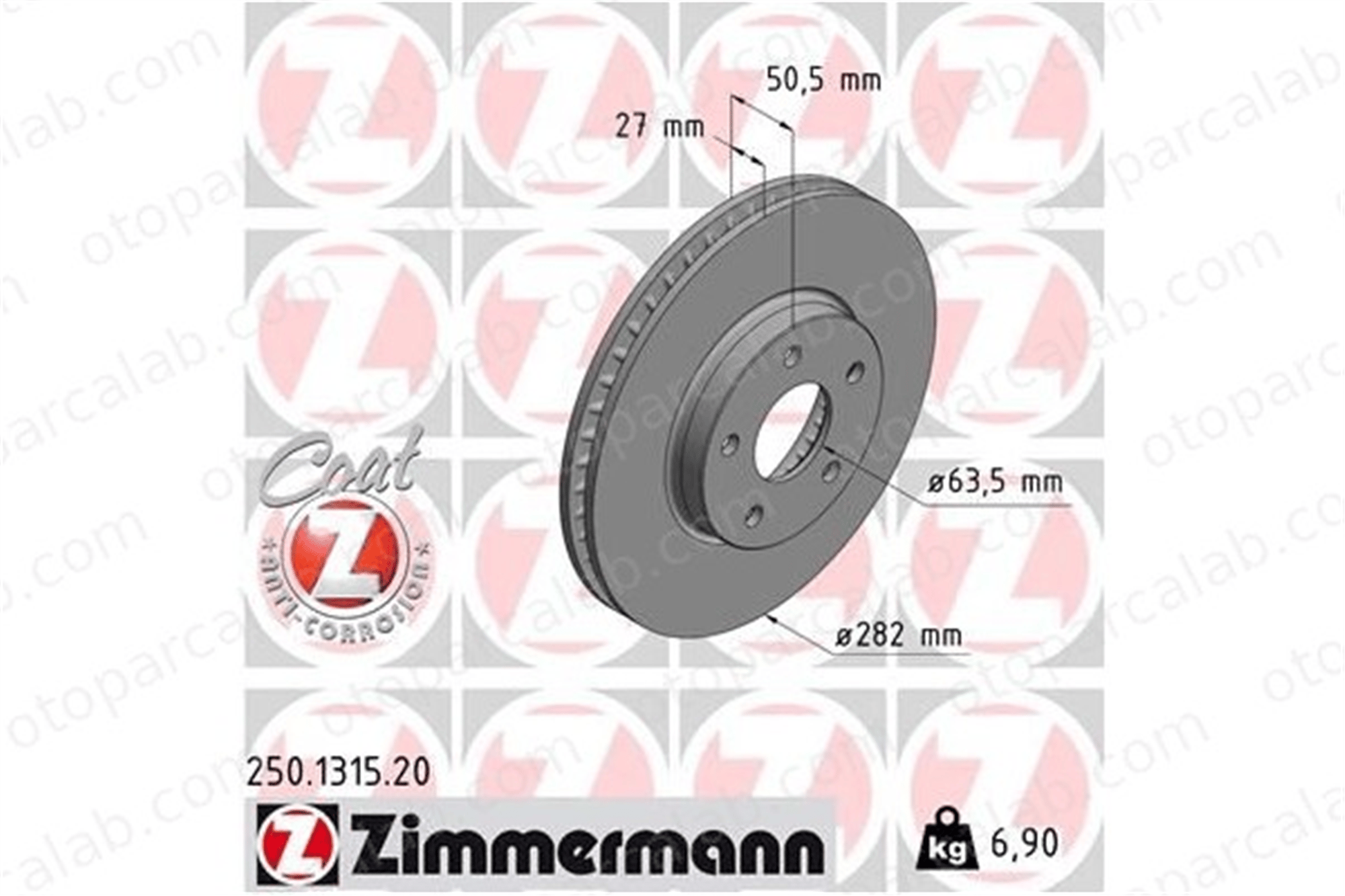 ZIMMERMANN 250.1315.20 Fren Disk Ayna Ön Sağ ve Sol FORD FOCUS IV Turnier FOCUS IV Sedan JX611125AEB 2305503