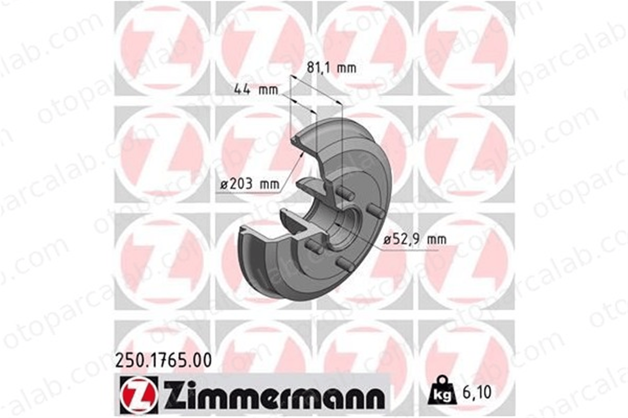 ZIMMERMANN 250.1765.00 Kampana Arka Sağ veya Sol FORD FOCUS I FOCUS I Sedan 1M5W1113AA 3049844