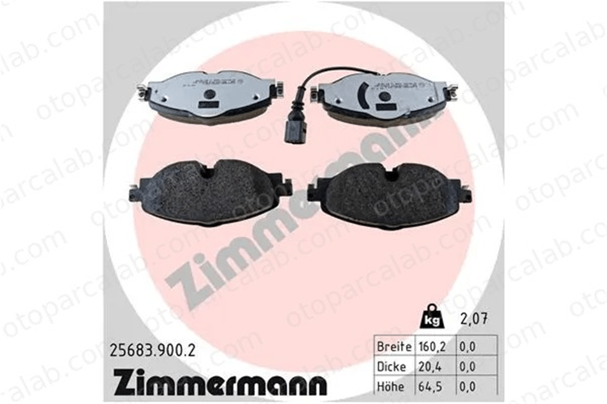 ZIMMERMANN 25683.900.2 Fren Disk Balata Ön SEAT LEON VW GOLF VII 8V0698151 2K5698151