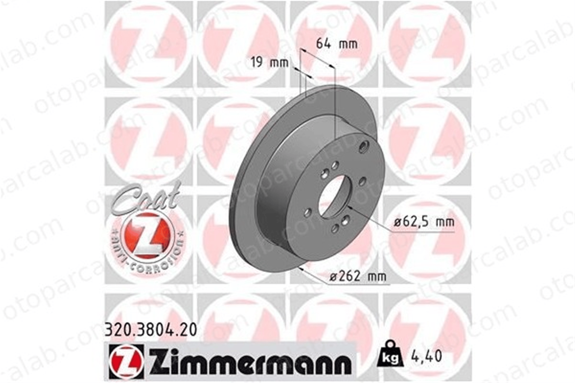 ZIMMERMANN 320.3804.20 Fren Disk Ayna Arka Sağ ve Sol HYUNDAI i20 I GETZ 584111C800 584111G300