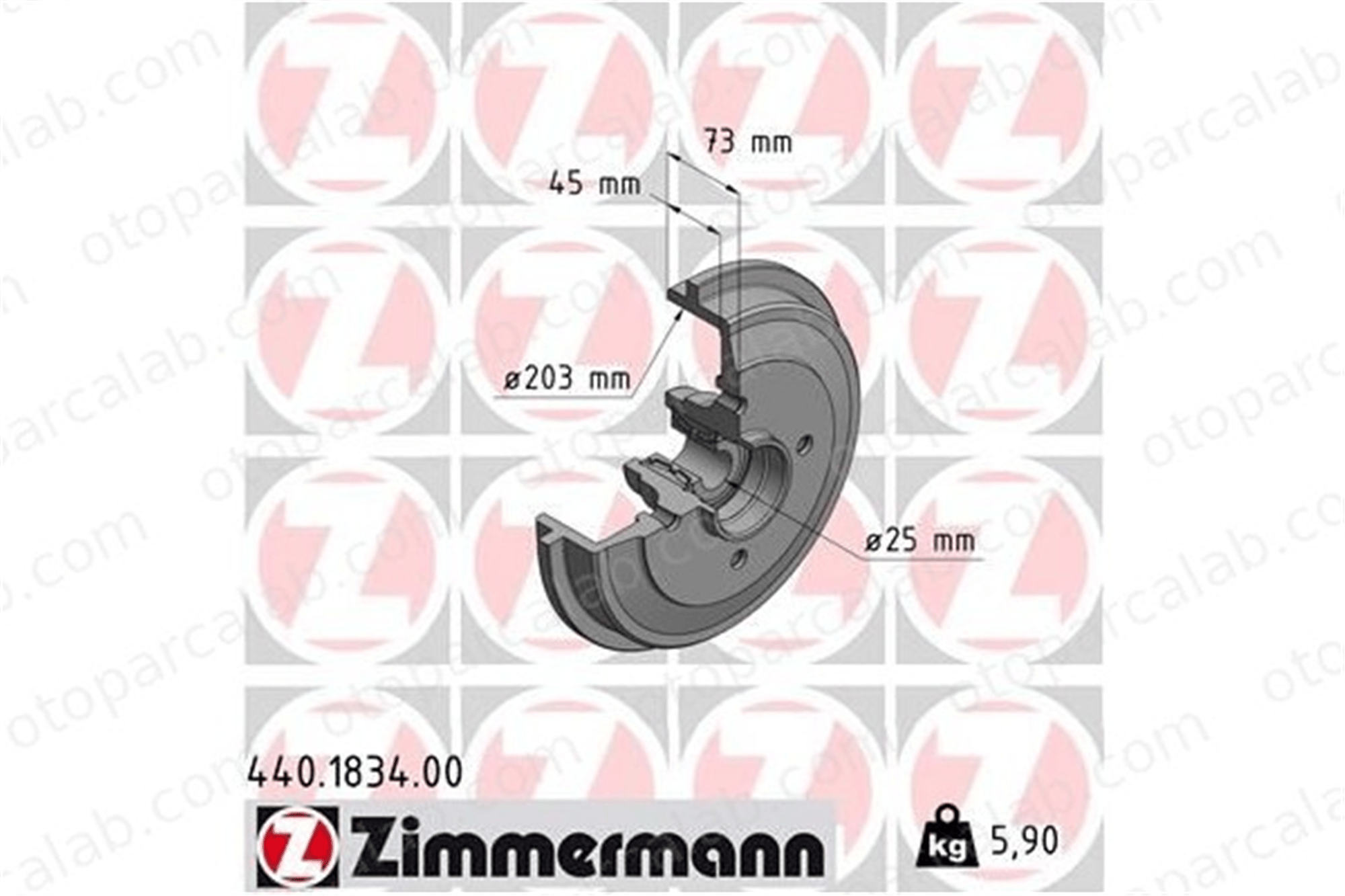 ZIMMERMANN 440.1834.00 Kampana Arka Sağ veya Sol CITROËN DS3 PEUGEOT 208 I 424746 424749