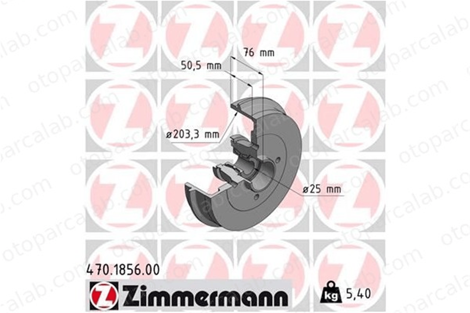 ZIMMERMANN 470.1856.00 Kampana Arka Sağ veya Sol RENAULT TWINGO II 432006468R 432029521R