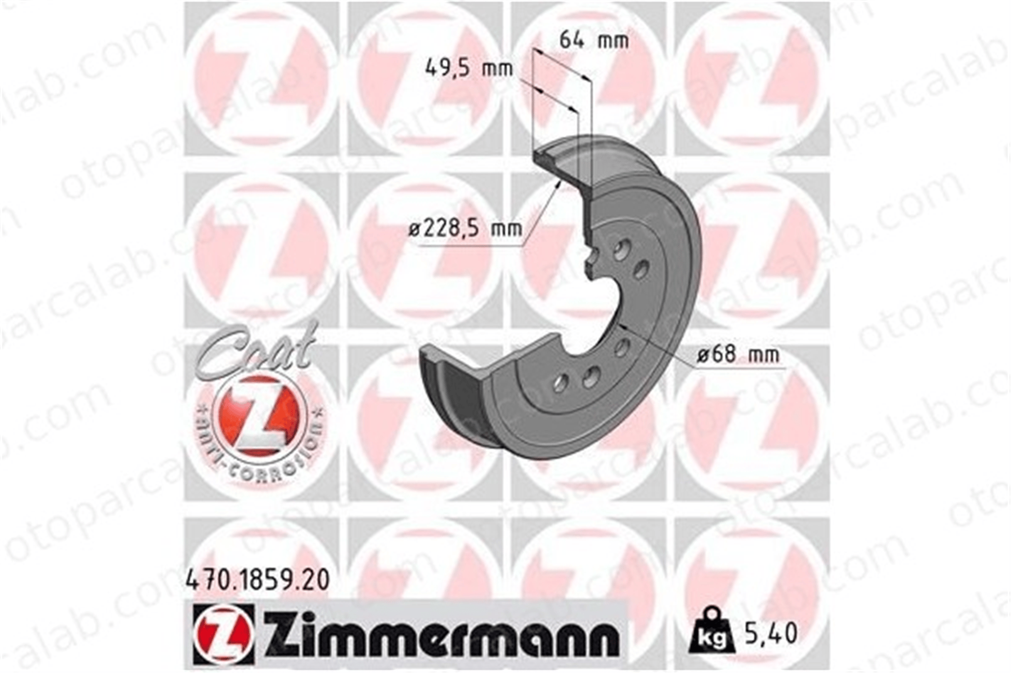 ZIMMERMANN 470.1859.20 Kampana Arka Sağ veya Sol DACIA DUSTER RENAULT CAPTUR II 8200835832 4320000Q2H