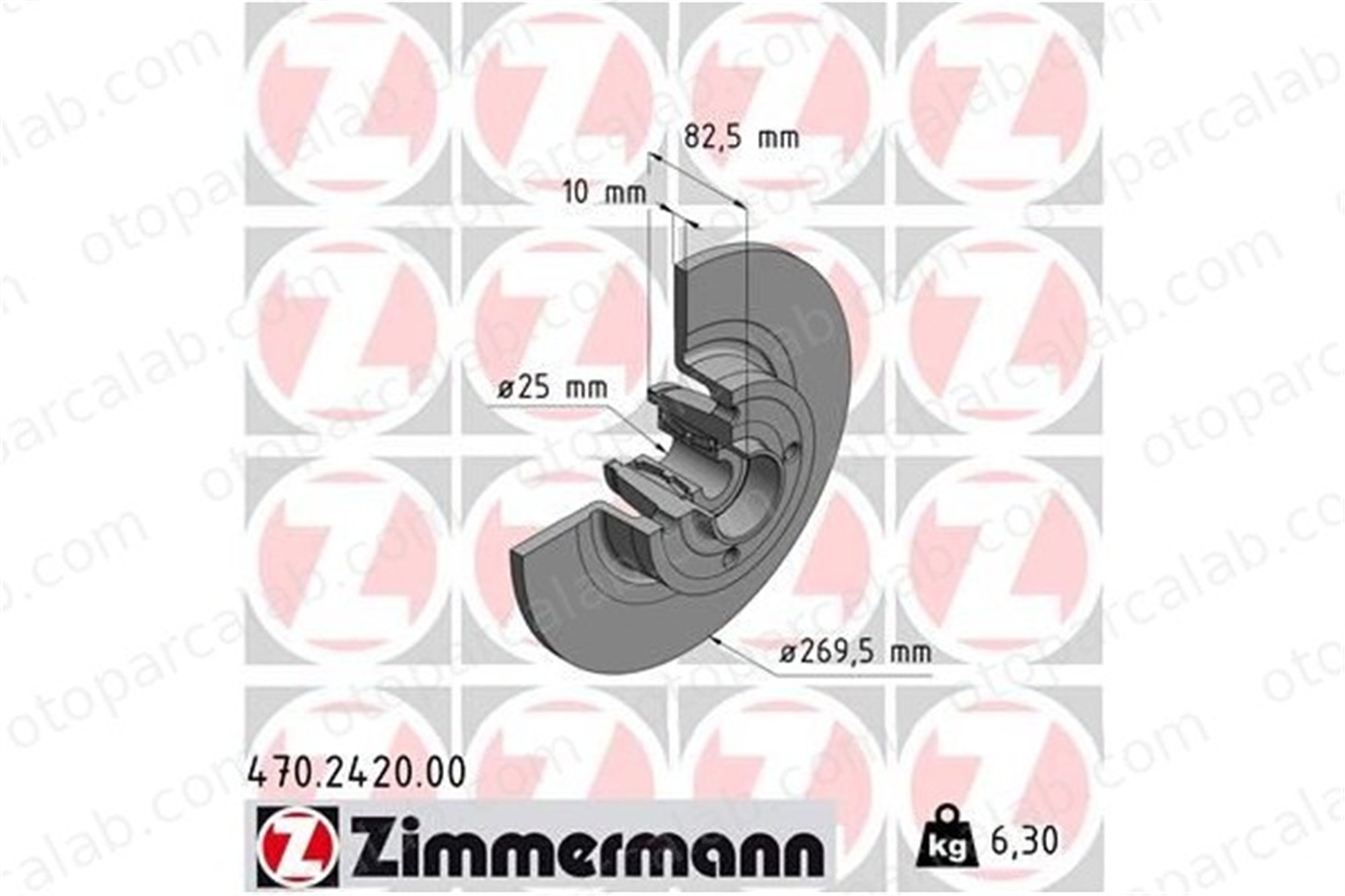 ZIMMERMANN 470.2420.00 Fren Disk Ayna Arka Sağ ve Sol RENAULT MEGANE II Station wagon SCÉNIC II 7701207898 432004943R