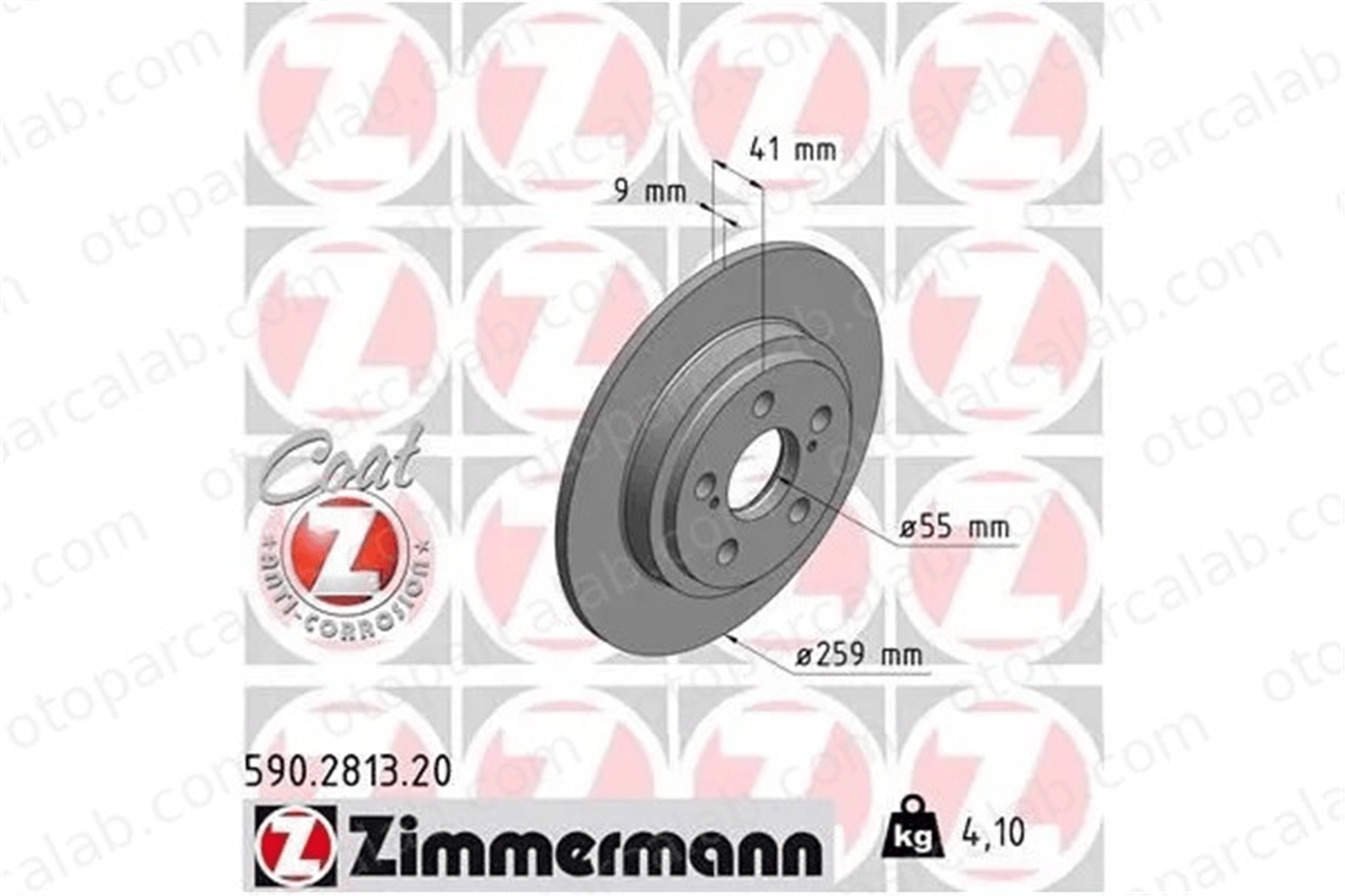 ZIMMERMANN 590.2813.20 Fren Disk Ayna Arka Sağ ve Sol TOYOTA URBAN CRUISER 4243152150