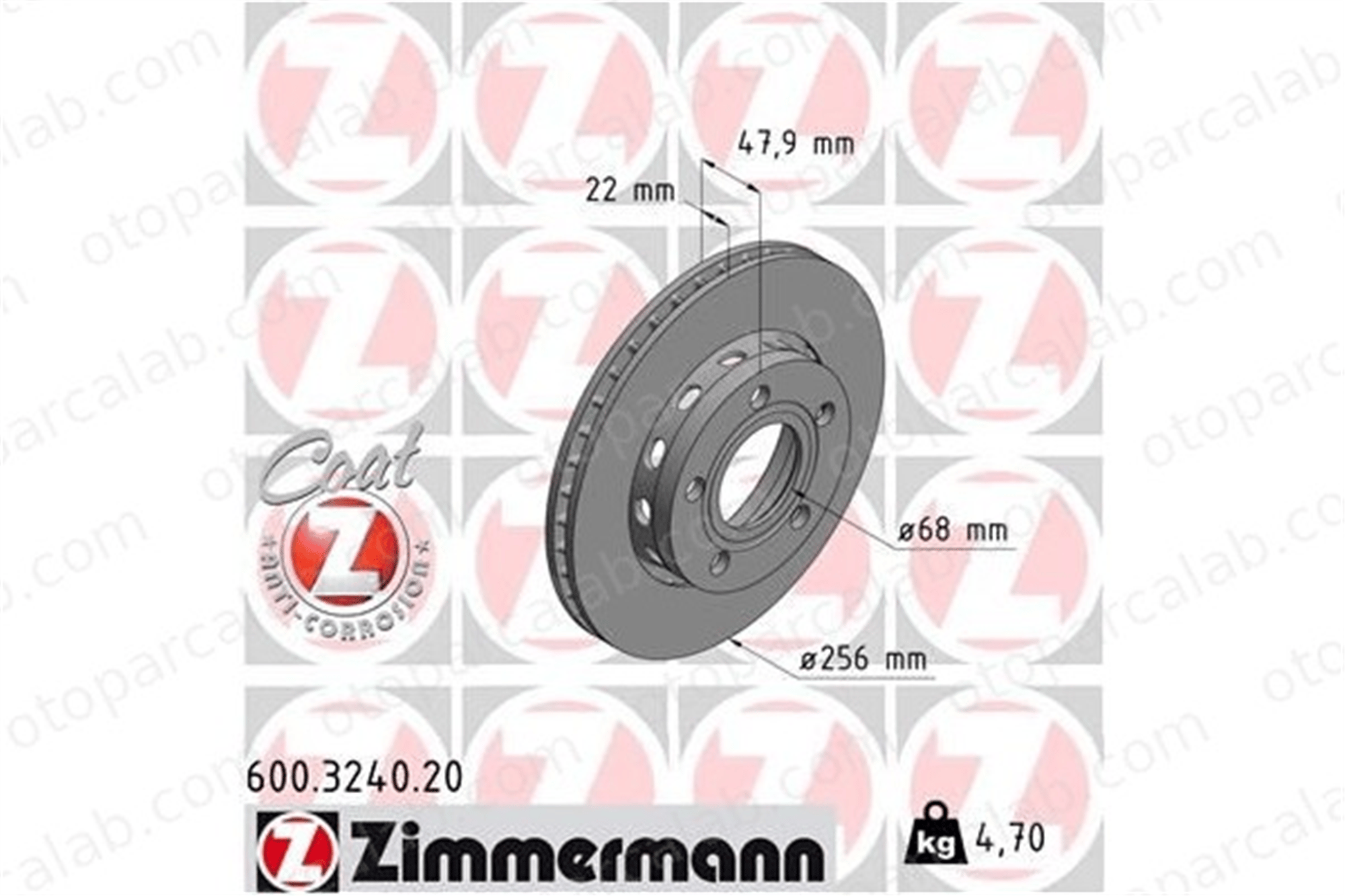 ZIMMERMANN 600.3240.20 Fren Disk Ayna Arka Sağ ve Sol VW PASSAT B5.5 PASSAT B5.5 Variant 8D0615601D 3B0615601B