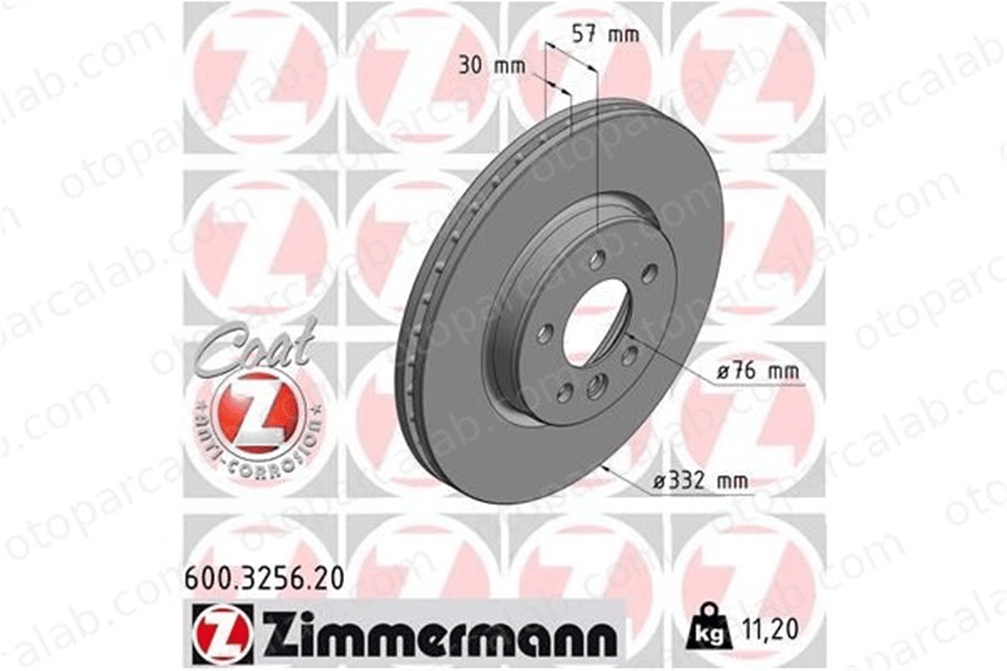 ZIMMERMANN 600.3256.20 Fren Disk Ayna Ön Sağ ve Sol VW AMAROK AMAROK Platform şasi 2H6615301