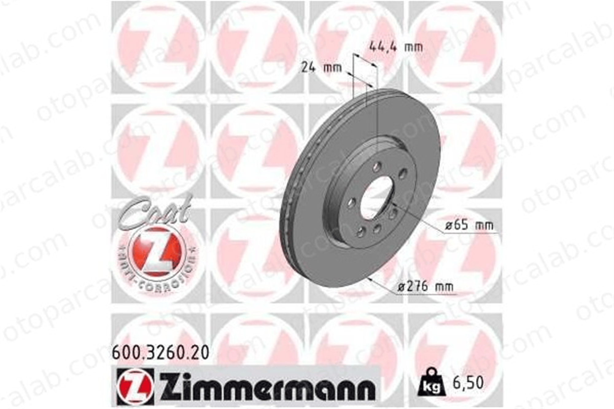 ZIMMERMANN 600.3260.20 Fren Disk Ayna Ön Sağ ve Sol SEAT IBIZA V VW POLO VI 2Q0615301H