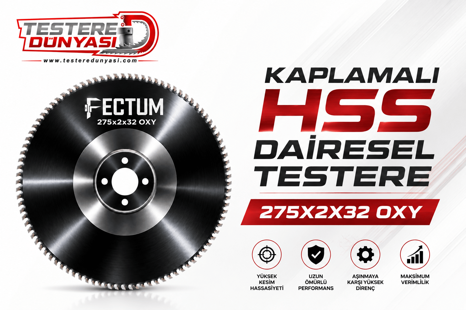 FECTUM KAPLAMALI HSS DAİRE TESTERE 275x2x32